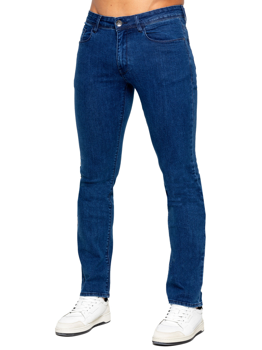 ETO JEANS EM629 STRAIGHT STRETCH DENIM - MID WASH
