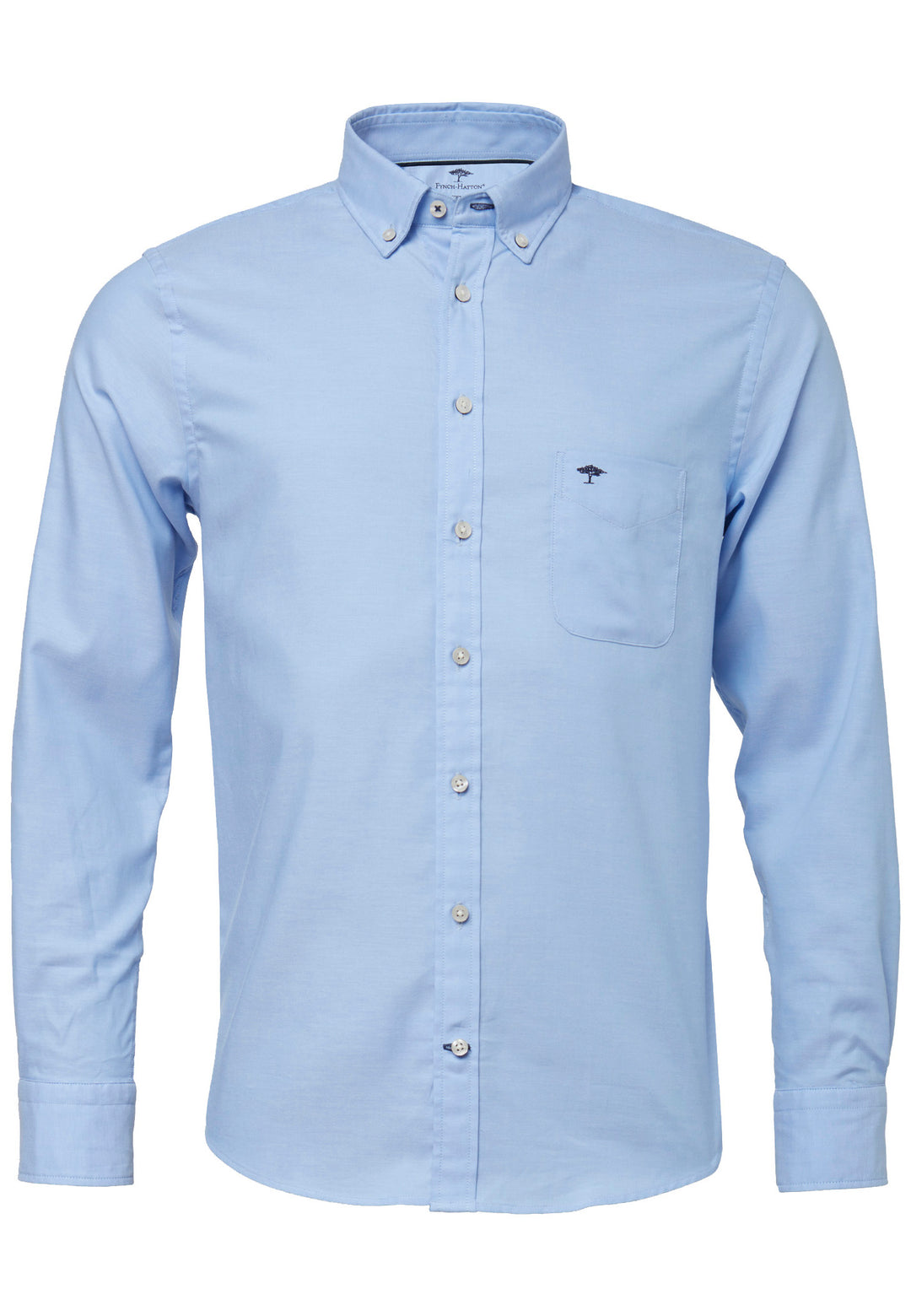 FYNCH HATTON OXFORD COTTON L/S SHIRT - BABY BLUE