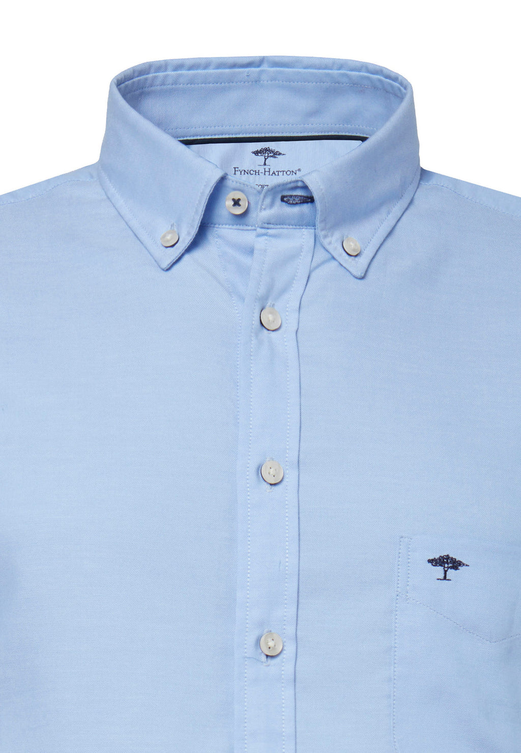 FYNCH HATTON OXFORD COTTON L/S SHIRT - BABY BLUE