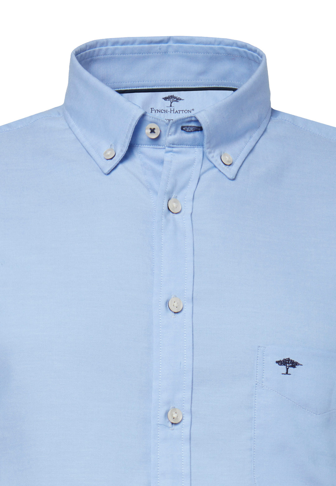 FYNCH HATTON OXFORD COTTON L/S SHIRT - BABY BLUE