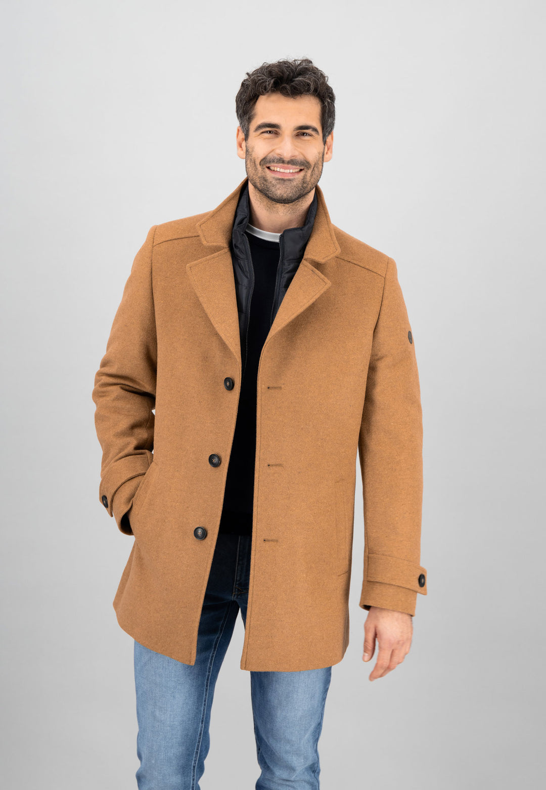 FYNCH HATTON PREMIUM WOOL COAT - TAN