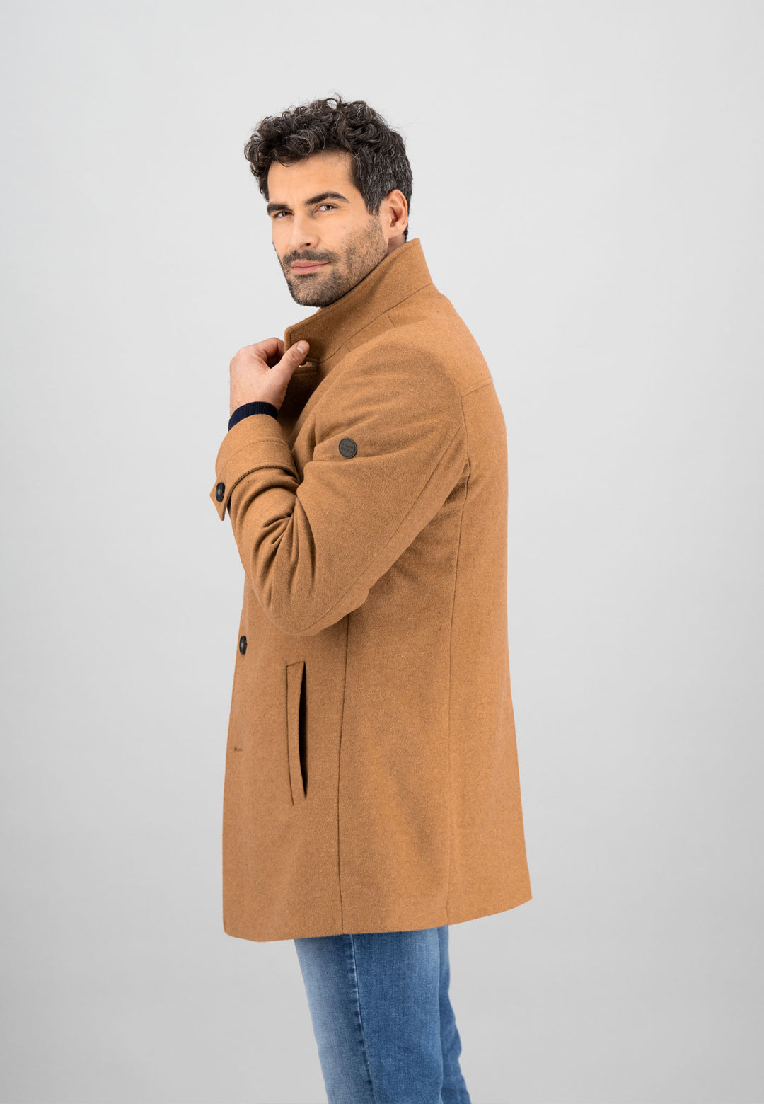 FYNCH HATTON WOOL COAT WITH REMOVABLE INLAY-TAN