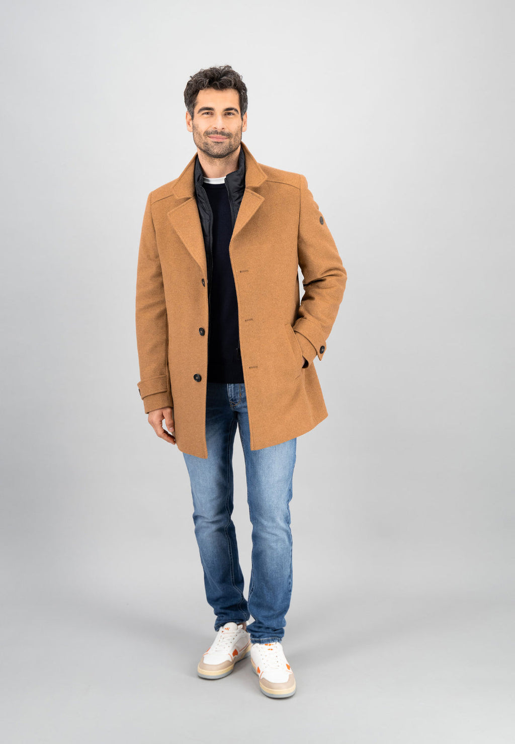 FYNCH HATTON PREMIUM WOOL COAT - TAN