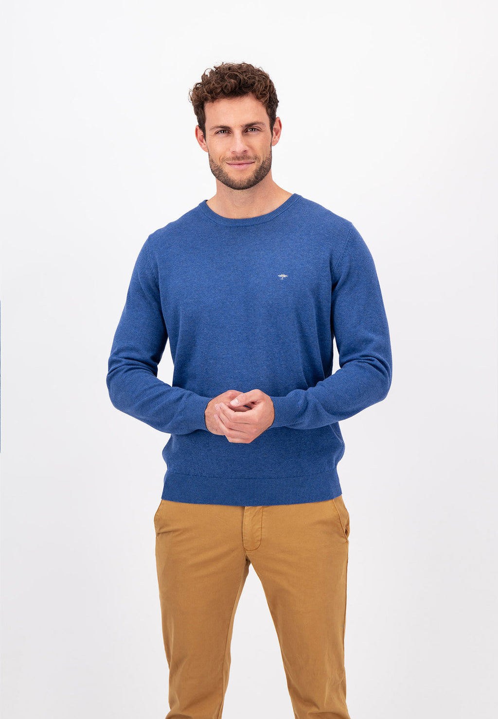FYNCH HATTON O-NECK KNITWEAR - BLUE