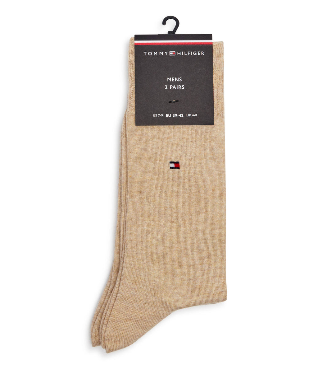TOMMY HILFIGER 2 PACK SOCKS - BEIGE