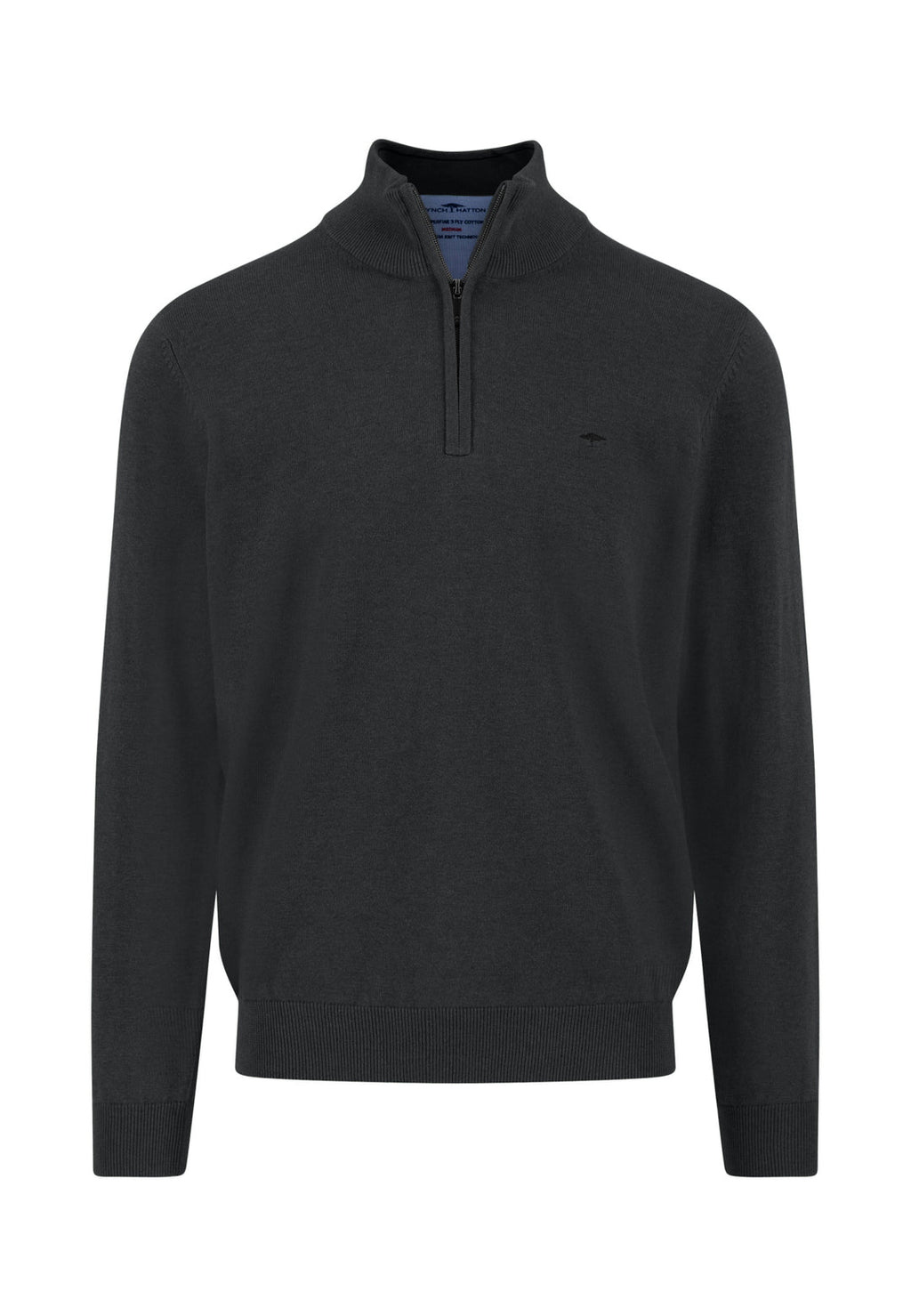FYNCH HATTON 1/4 ZIP KNITWEAR (SFPK215/999) - BLACK