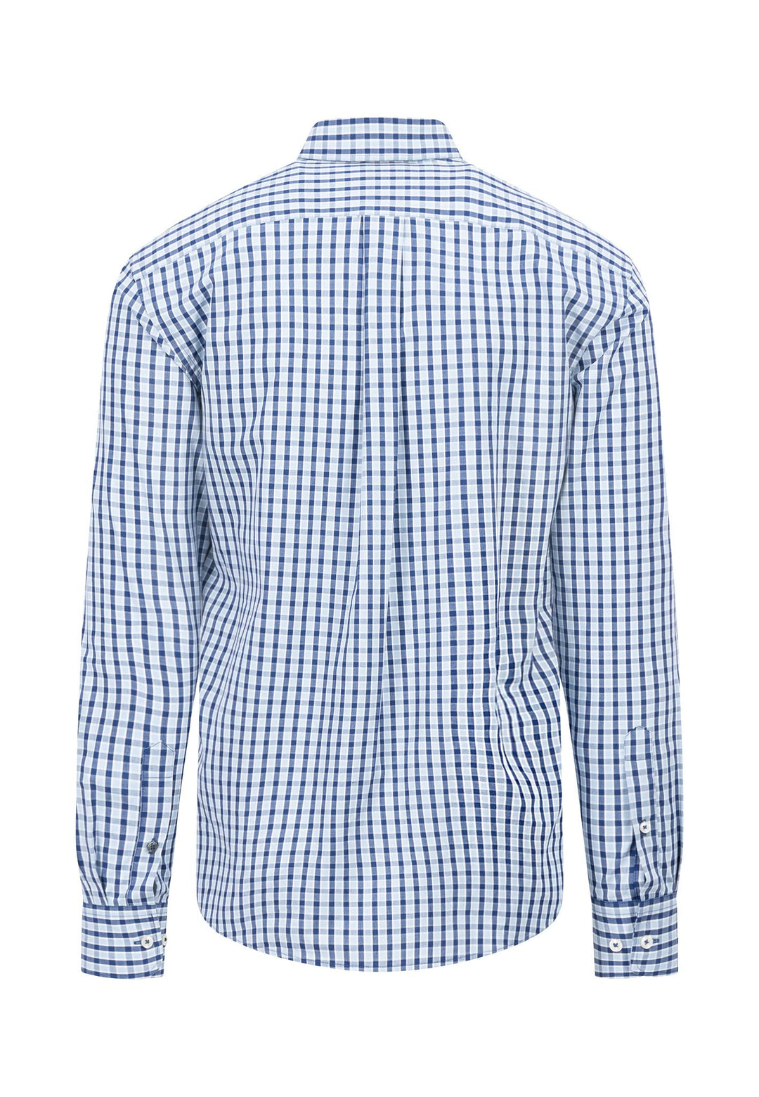 FYNCH HATTON CHECK L/S SHIRT  - BLUE/NAVY