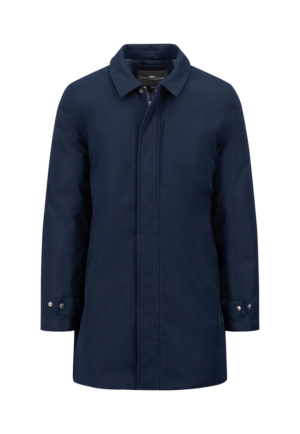 FYNCH HATTON TWILL LONG JACKET - NAVY