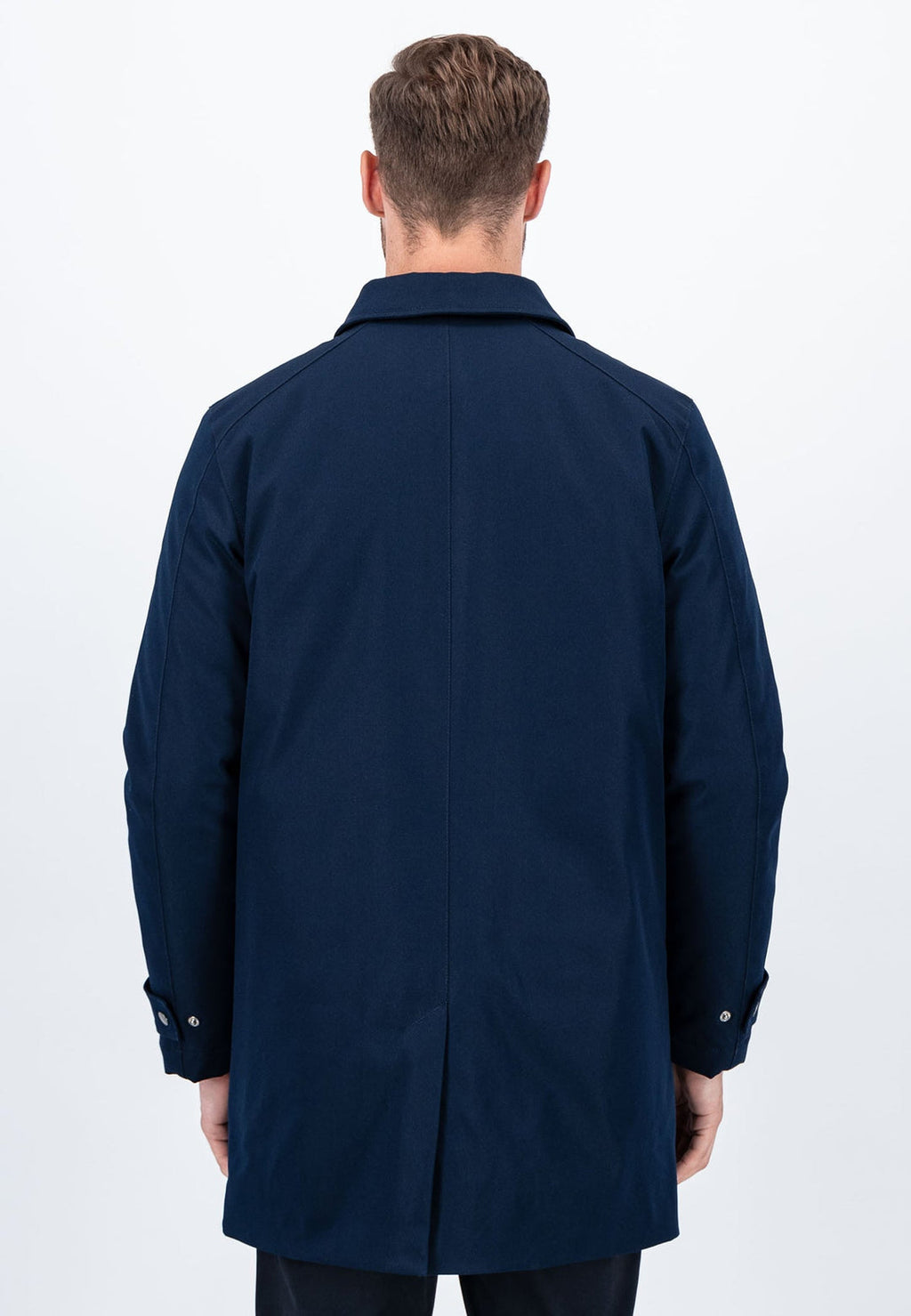 FYNCH HATTON TWILL LONG JACKET - NAVY