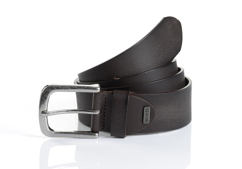 MONTI NASHVILLE LEATHER BELT - BROWN