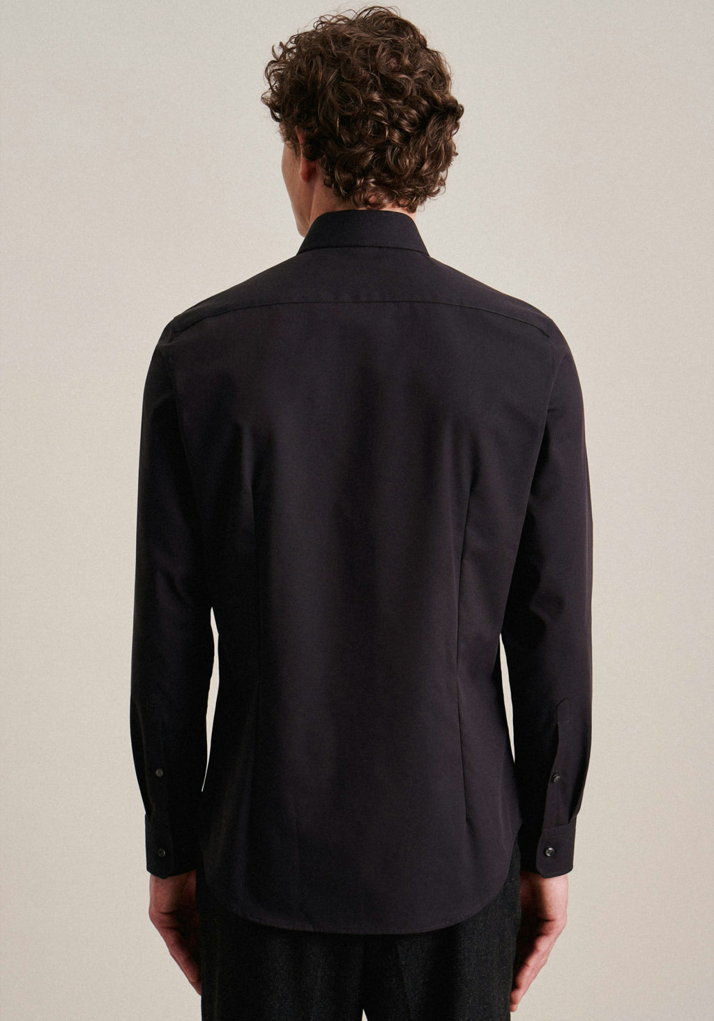 SEIDENSTICKER SLIM FIT L/S SHIRT 01.645640 - BLACK