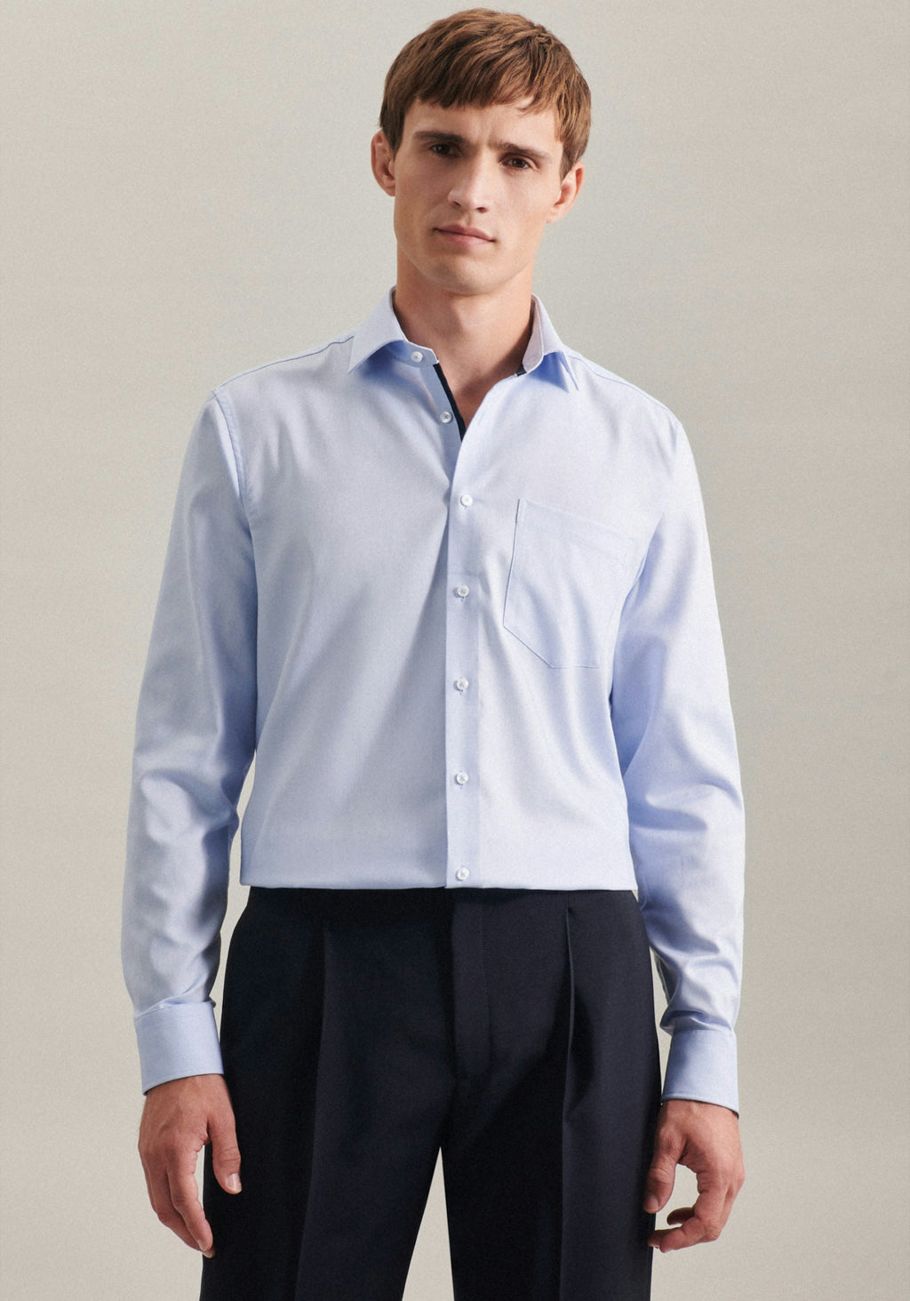 SEIDENSTICKER L/S SHIRT  01.153730 - BLUE