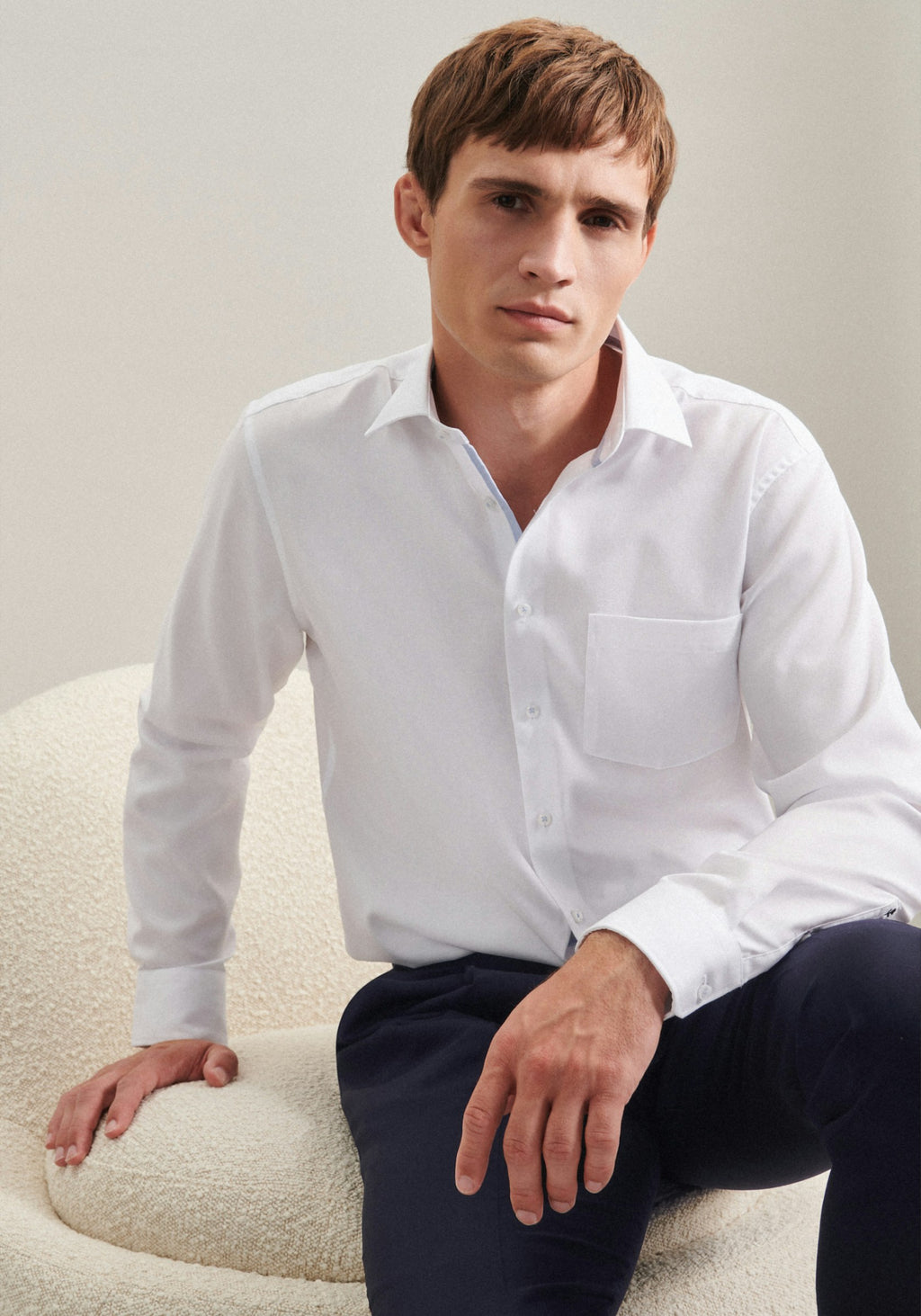 SEIDENSTICKER L/S SHIRT  01.153730 - WHITE