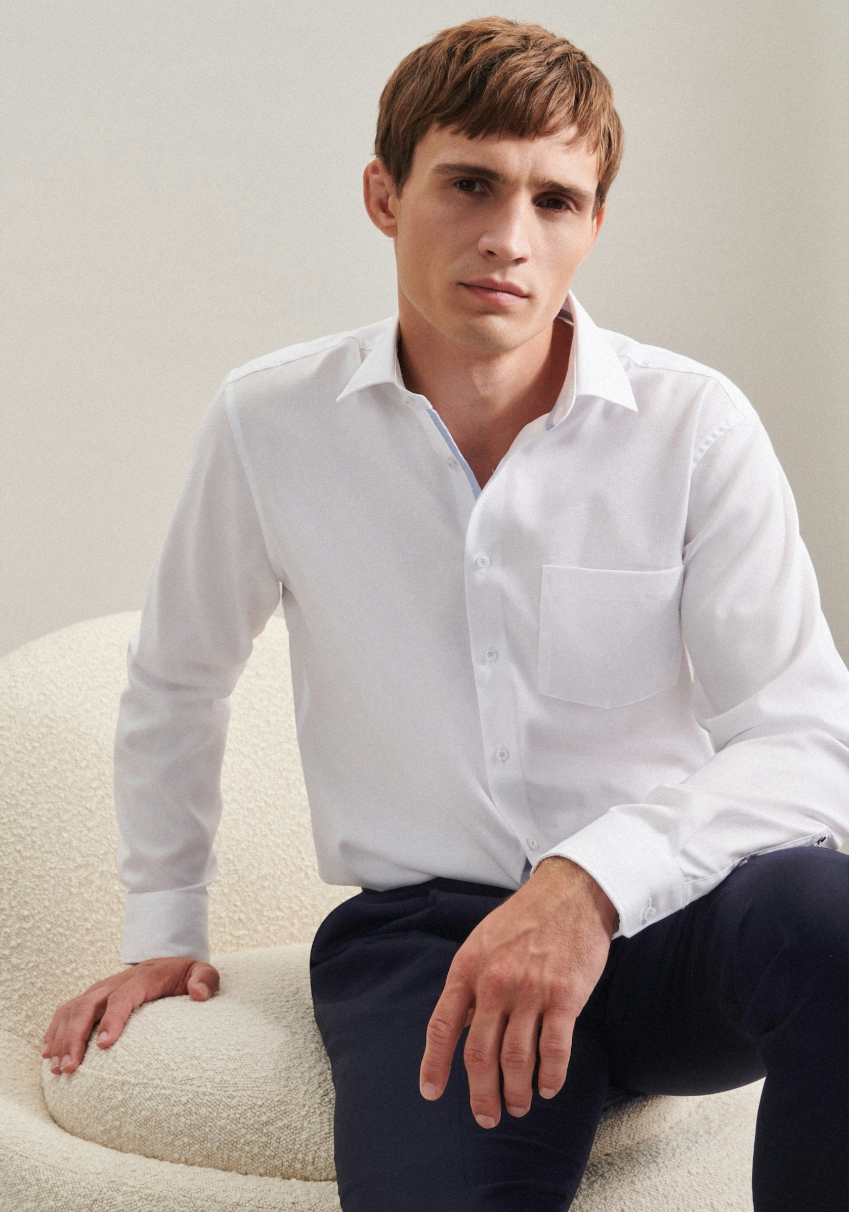 SEIDENSTICKER L/S SHIRT  01.153730 - WHITE