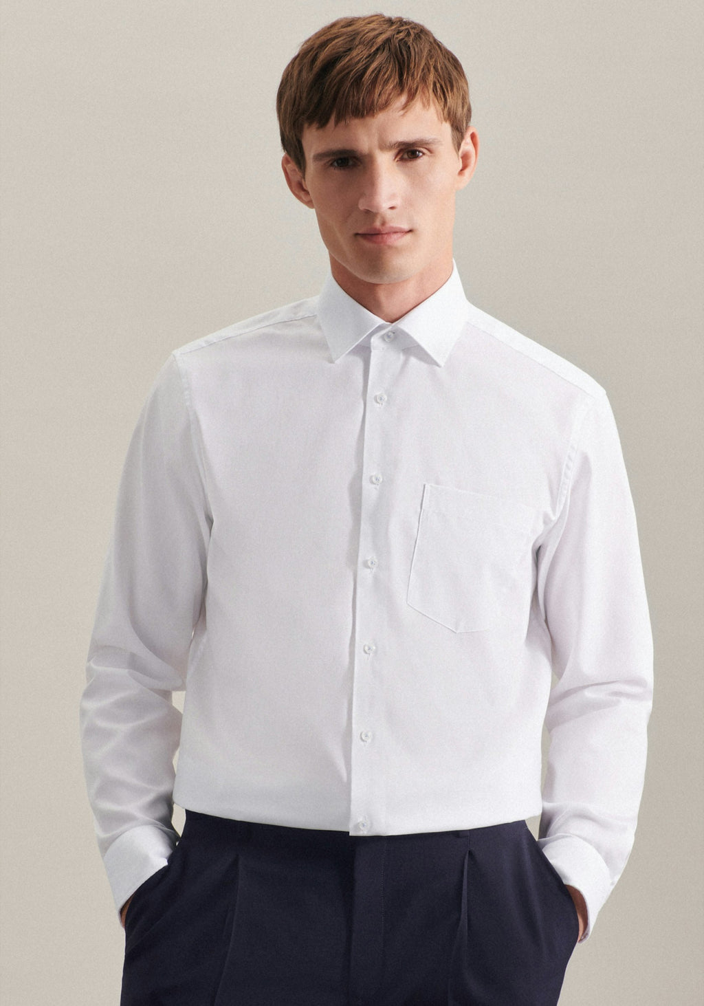 SEIDENSTICKER L/S SHIRT  01.153730 - WHITE