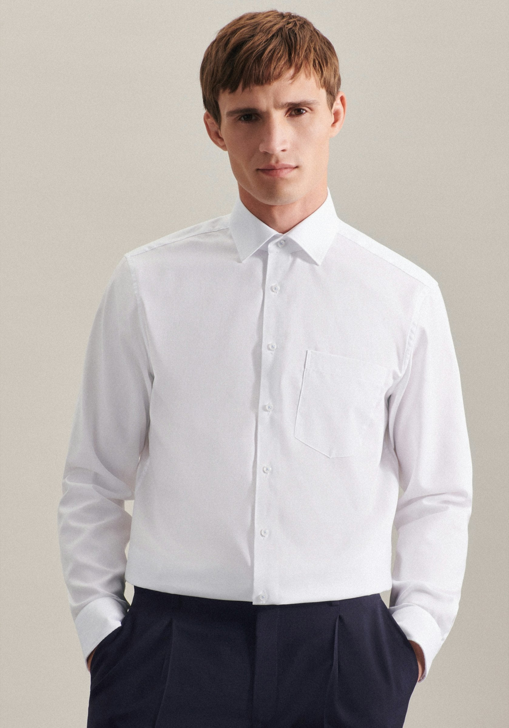 SEIDENSTICKER L/S SHIRT  01.153730 - WHITE