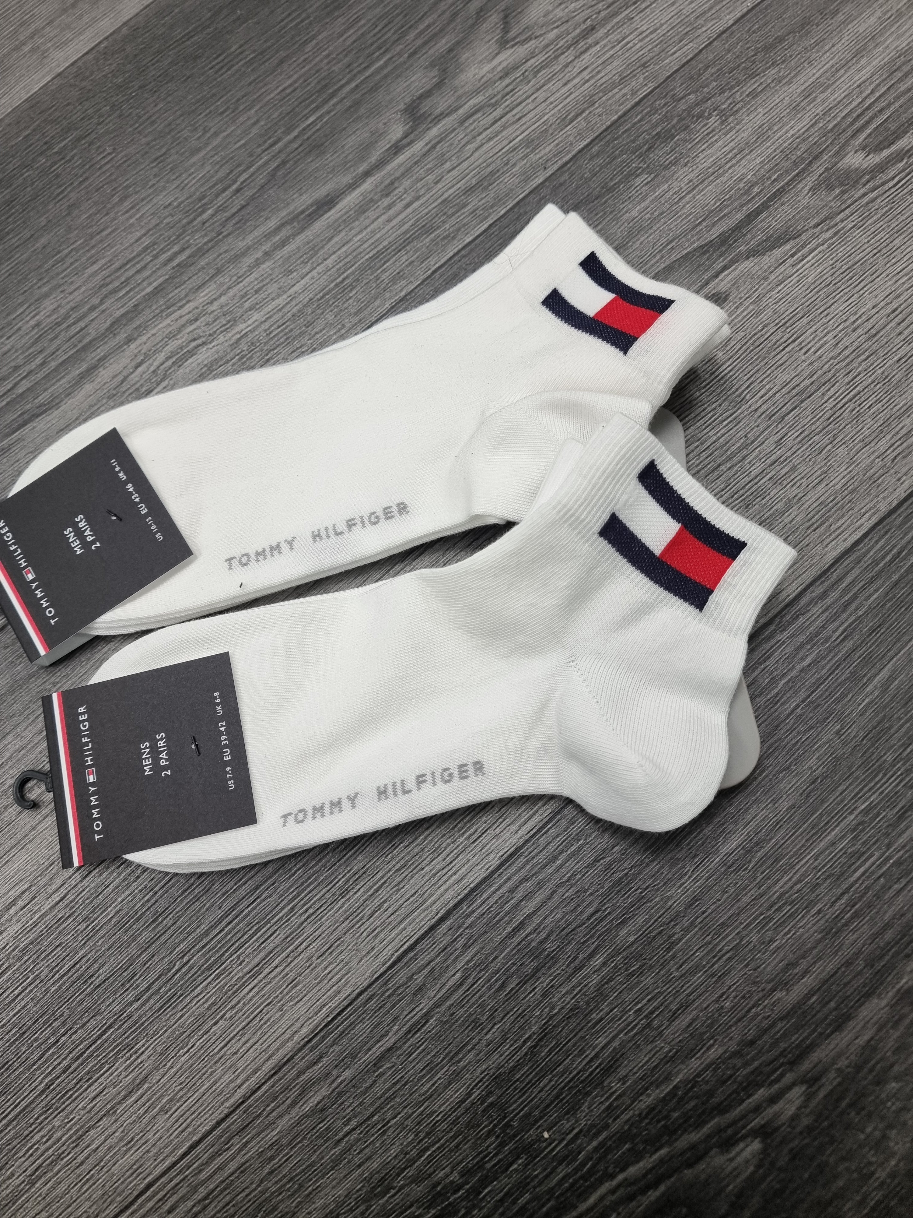 TOMMY HILFIGER HIGH ANKLE  SOCK 2 PACK - WHITE