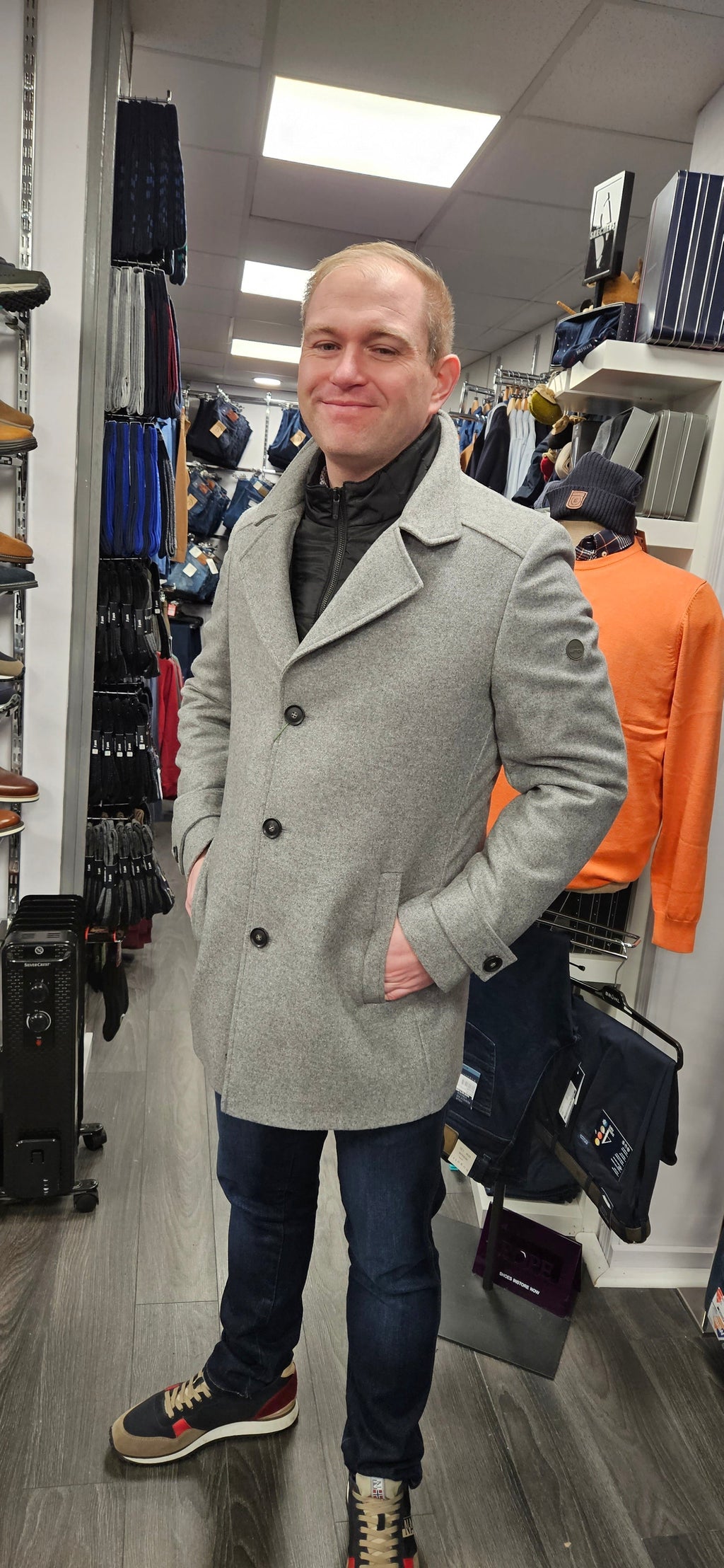 FYNCH HATTON PREMIUM WOOL COAT  - GREY