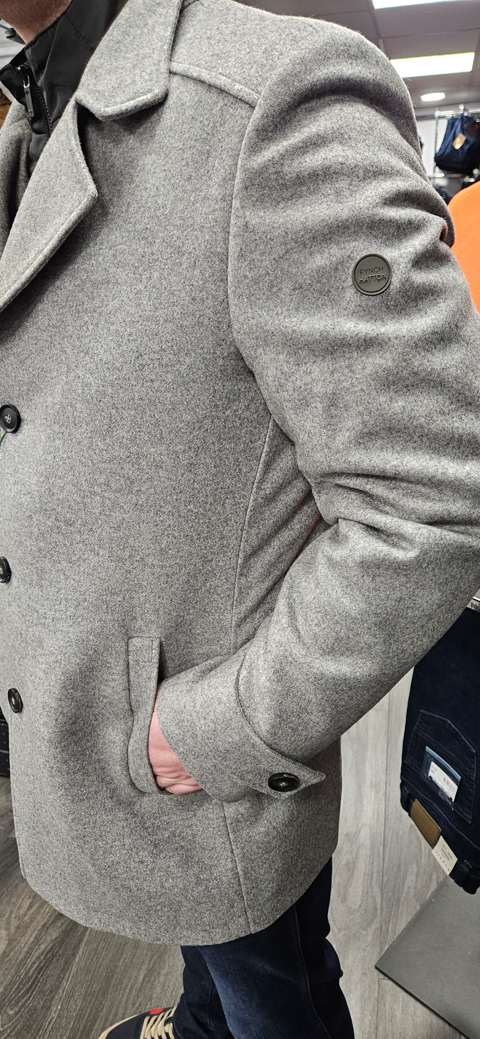 FYNCH HATTON PREMIUM WOOL COAT  - GREY