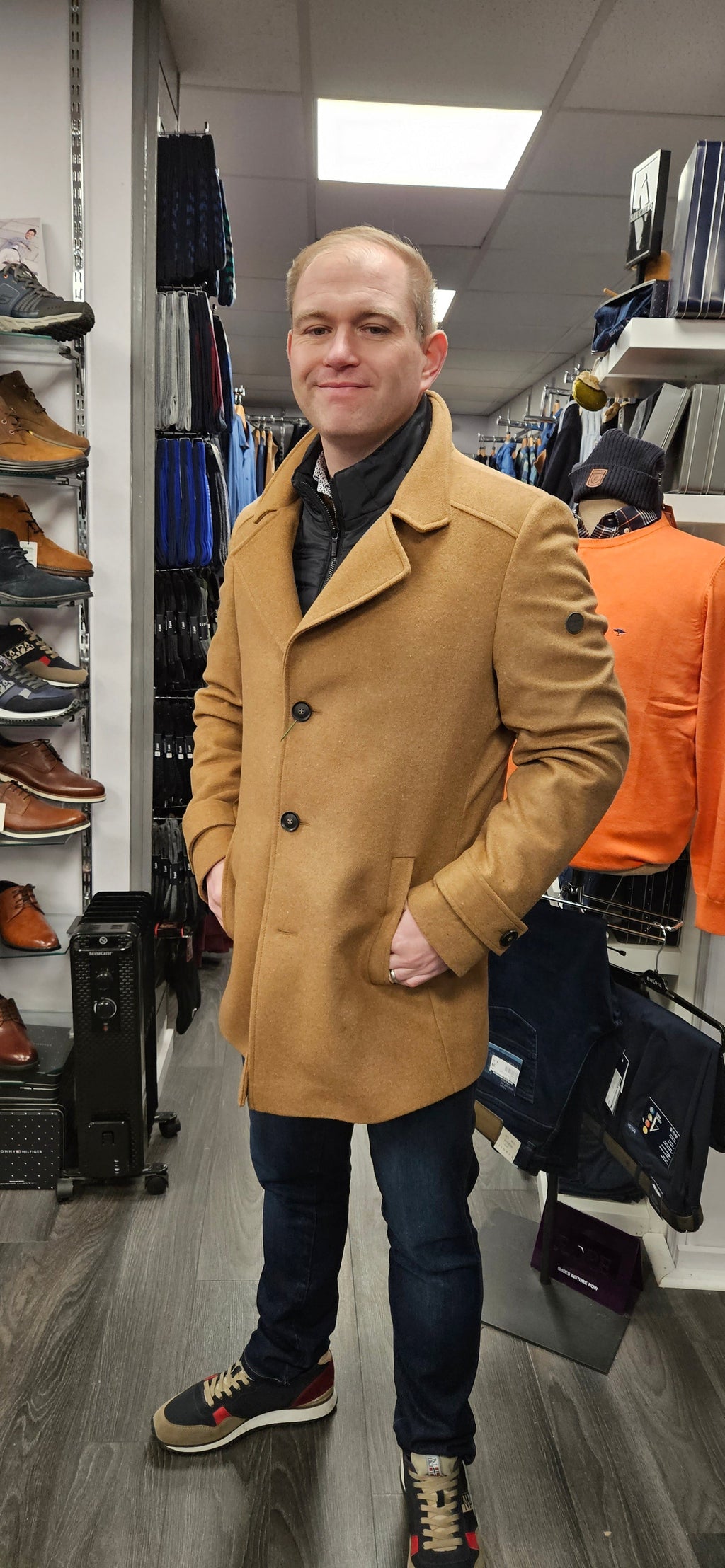 FYNCH HATTON PREMIUM WOOL COAT - TAN