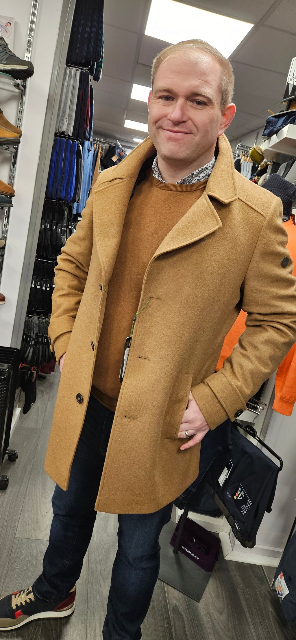 FYNCH HATTON PREMIUM WOOL COAT - TAN