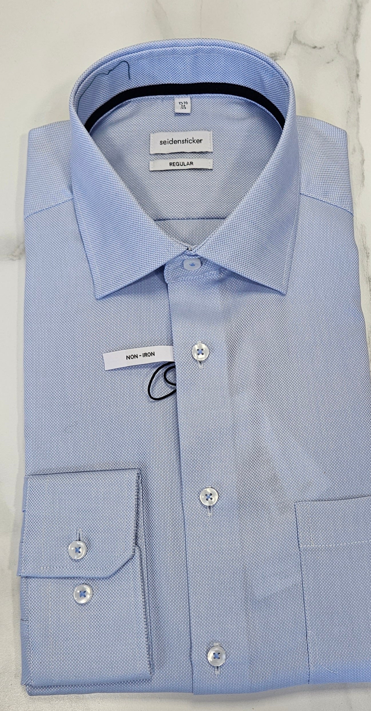 SEIDENSTICKER L/S SHIRT  01.153730 - BLUE