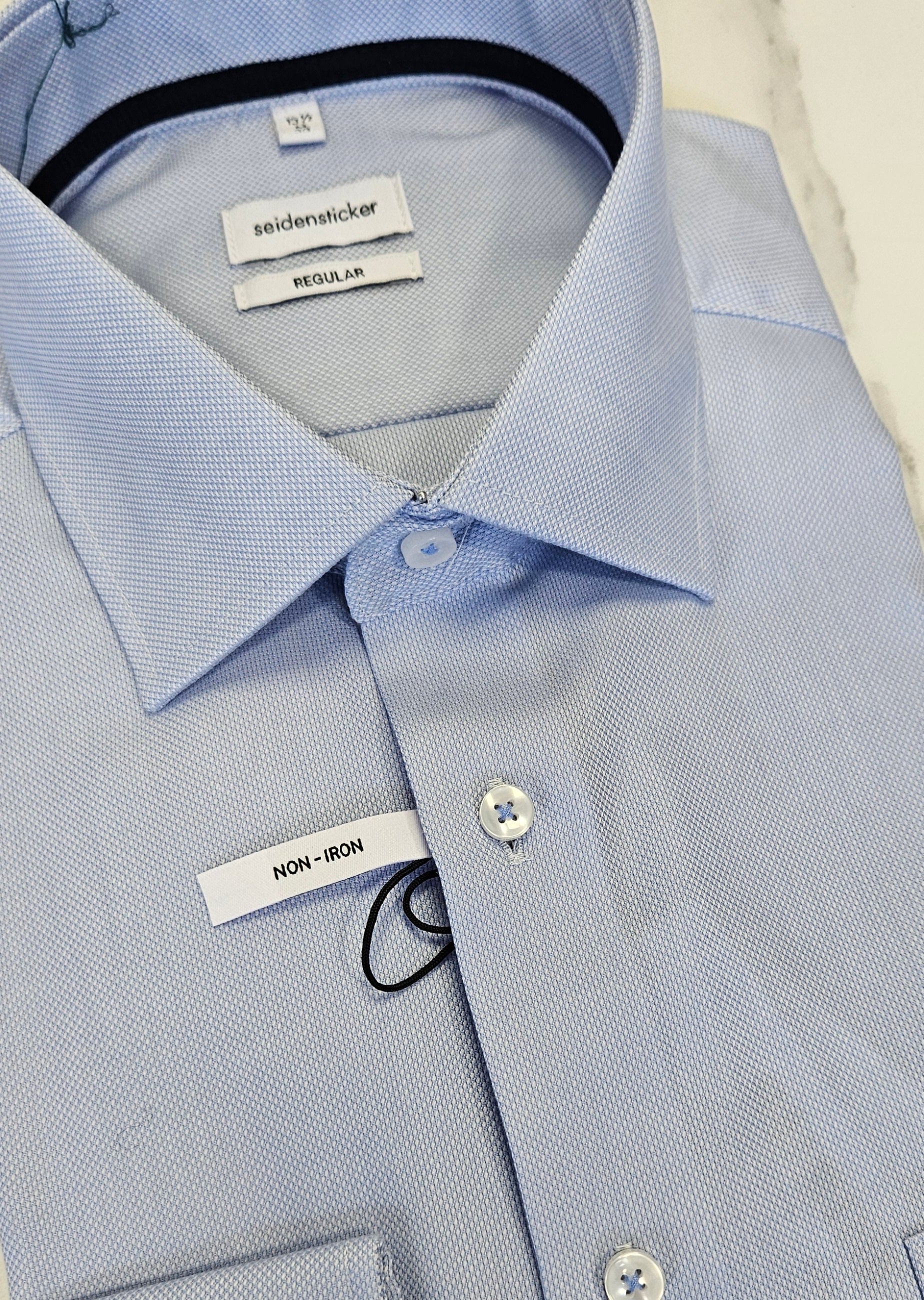 SEIDENSTICKER L/S SHIRT  01.153730 - BLUE