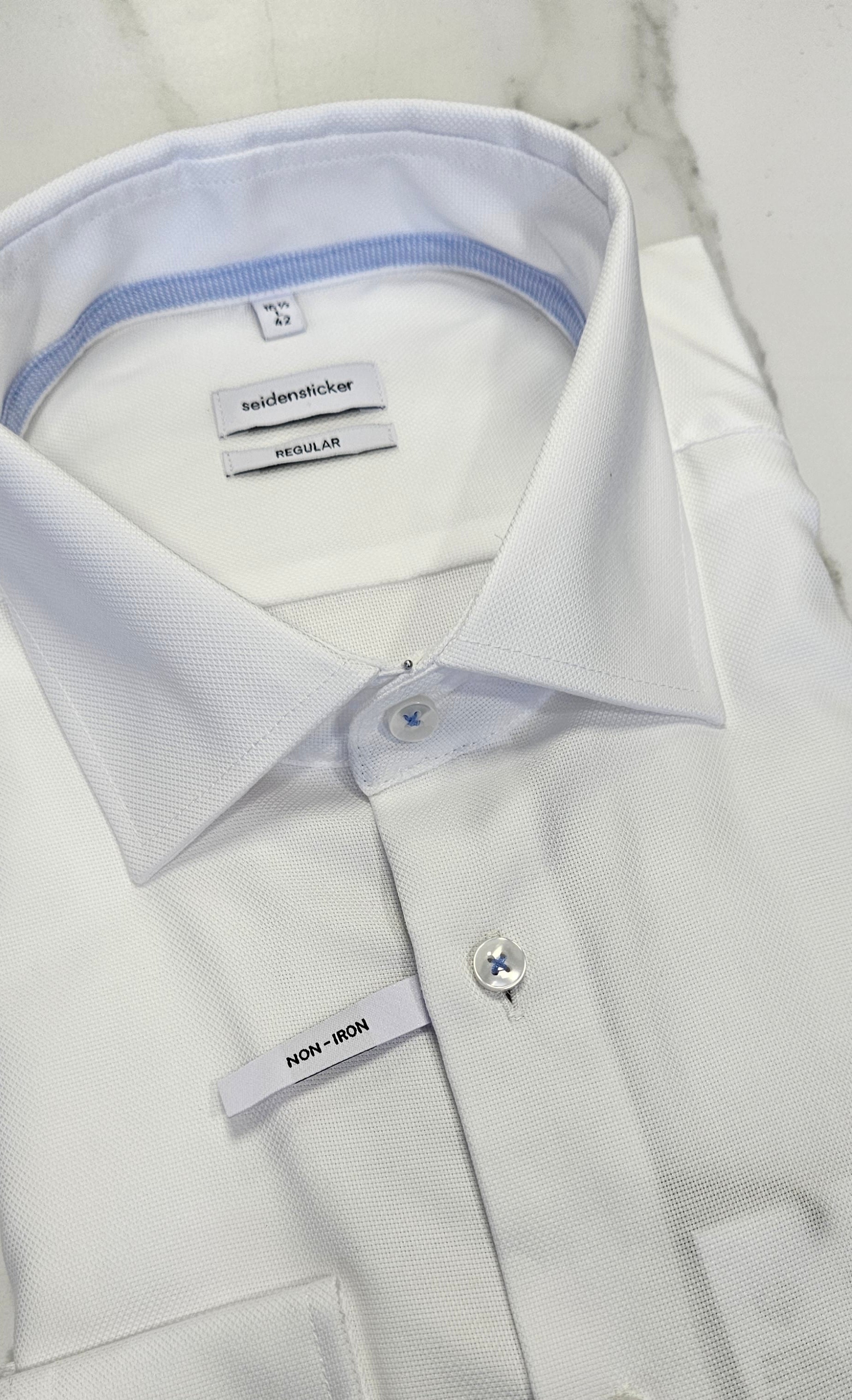 SEIDENSTICKER L/S SHIRT  01.153730 - WHITE