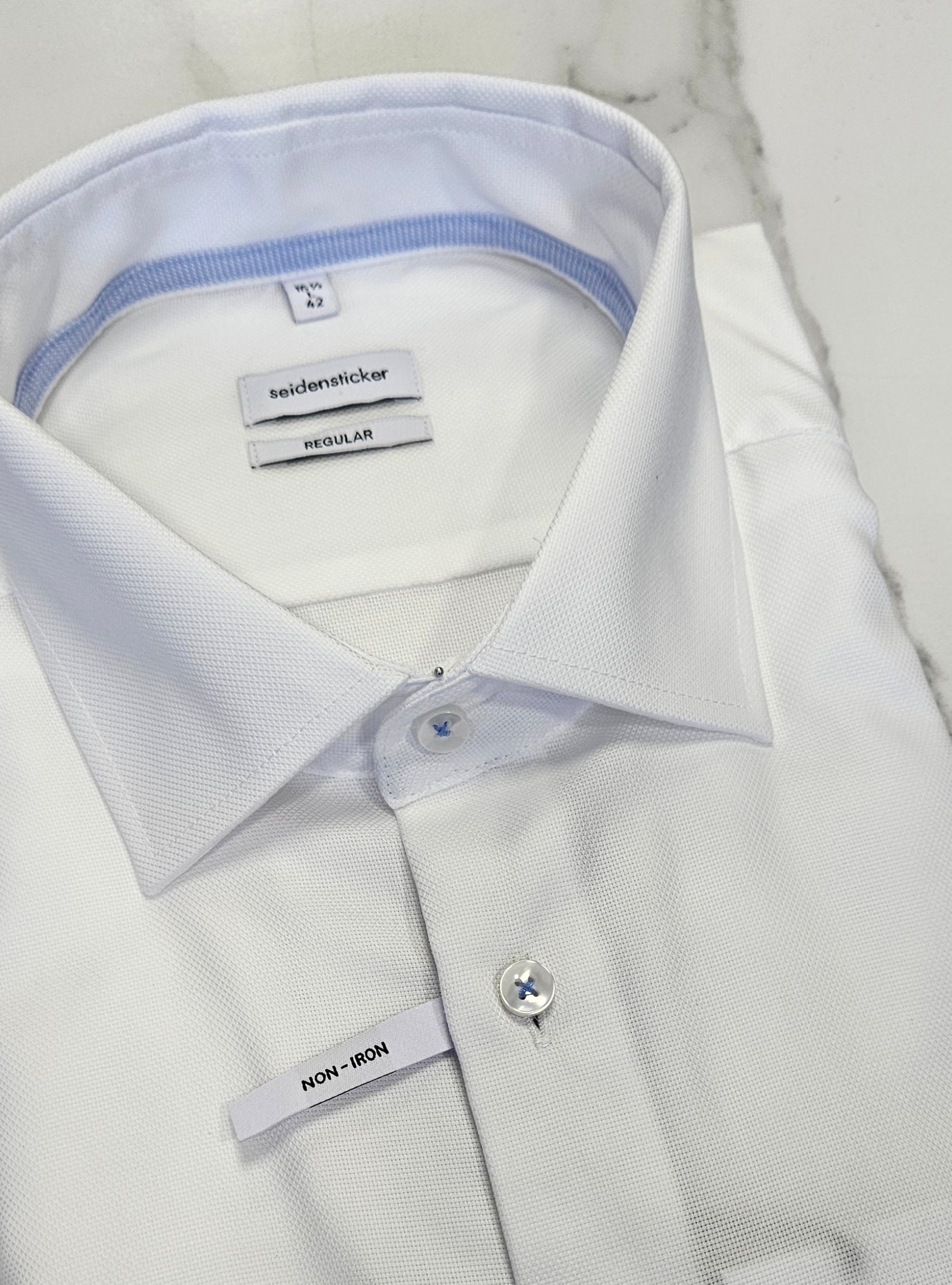 SEIDENSTICKER L/S SHIRT  01.153730 - WHITE