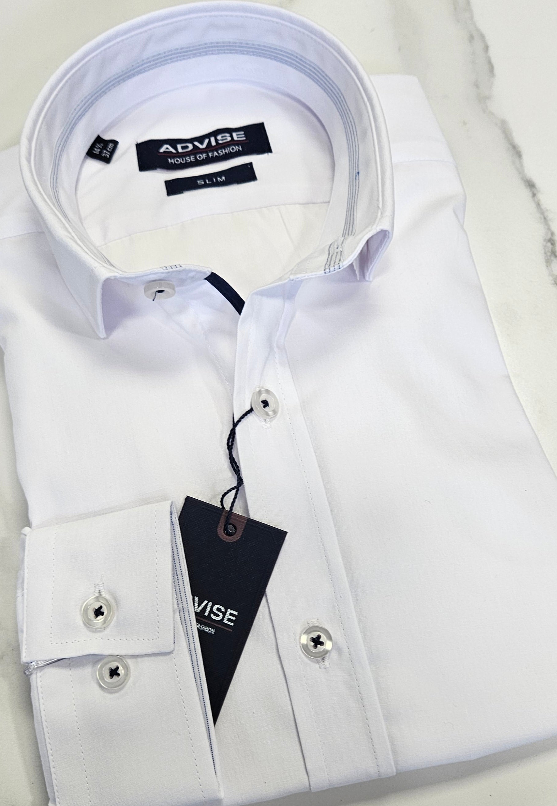 ADVISE SLIM FIT SHIRT (AD-078) - WHITE