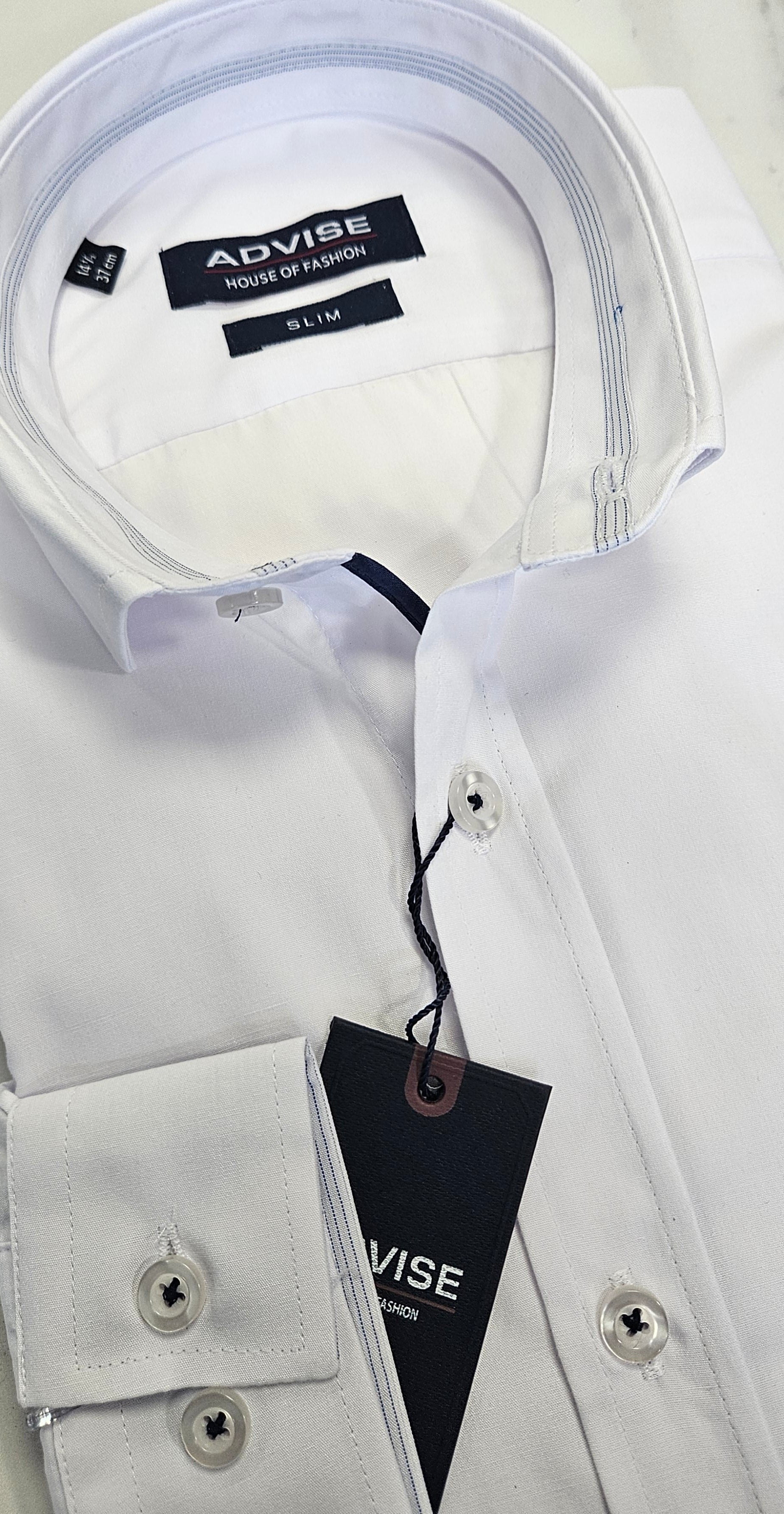 ADVISE SLIM FIT SHIRT (AD-078) - WHITE