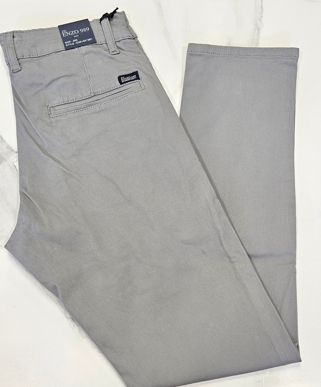 ENZO SLIM FIT STRETCH CHINO  - LIGHT GREY
