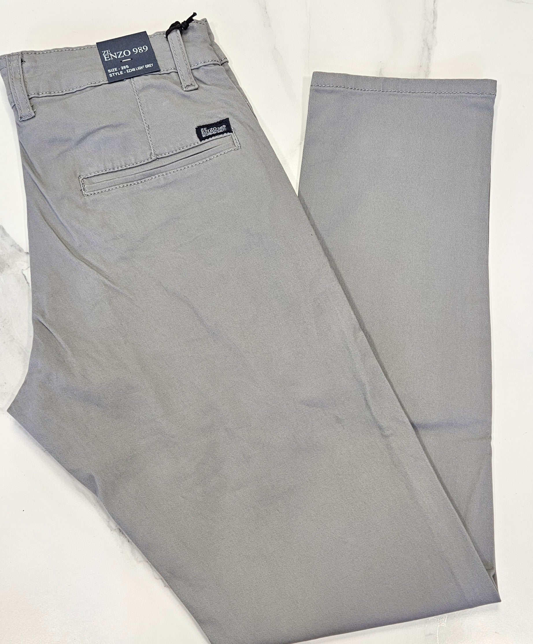 ENZO SLIM FIT STRETCH CHINO  - LIGHT GREY