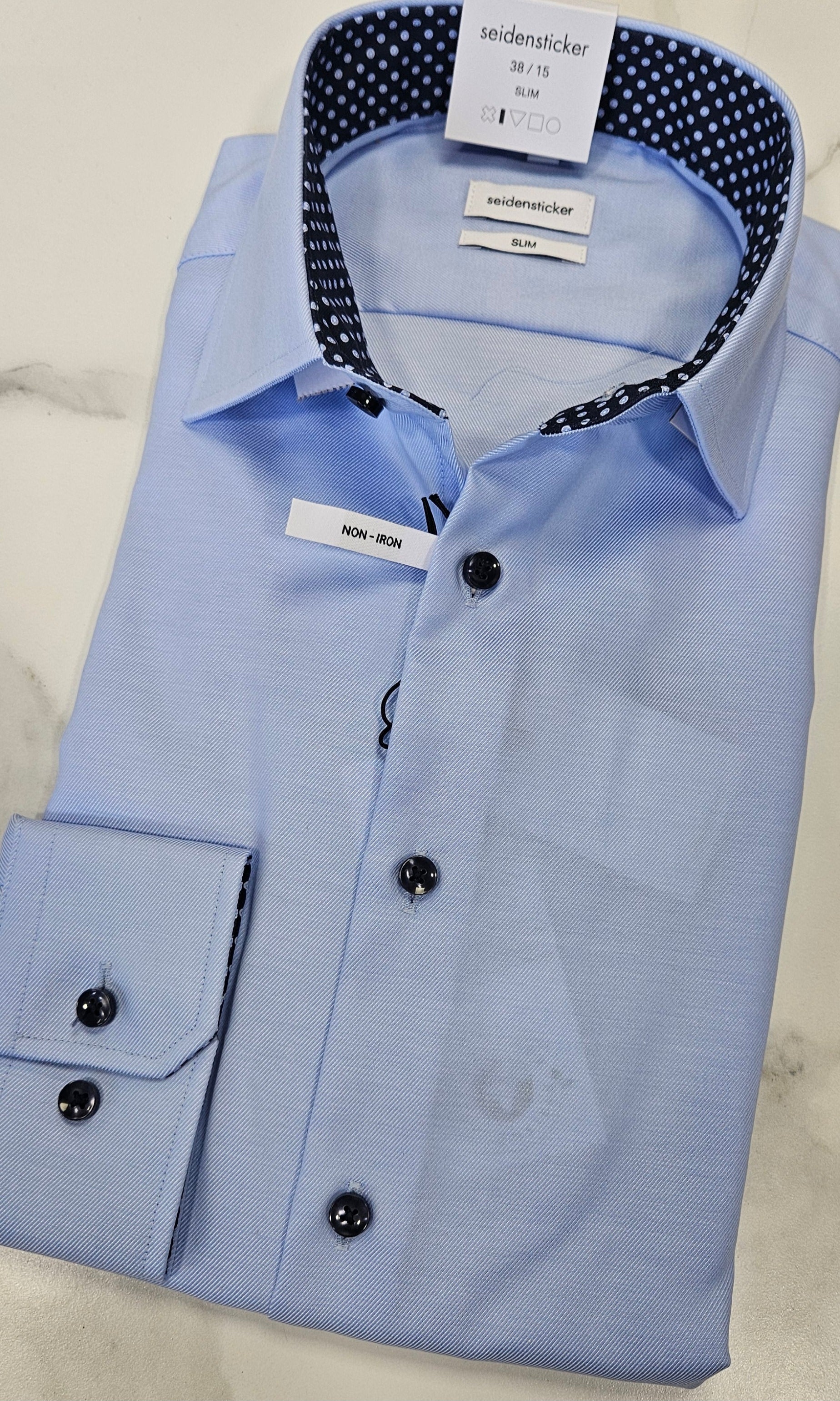 SEIDENSTICKER L/S SLIM FIT SHIRT 01.645330 - BLUE