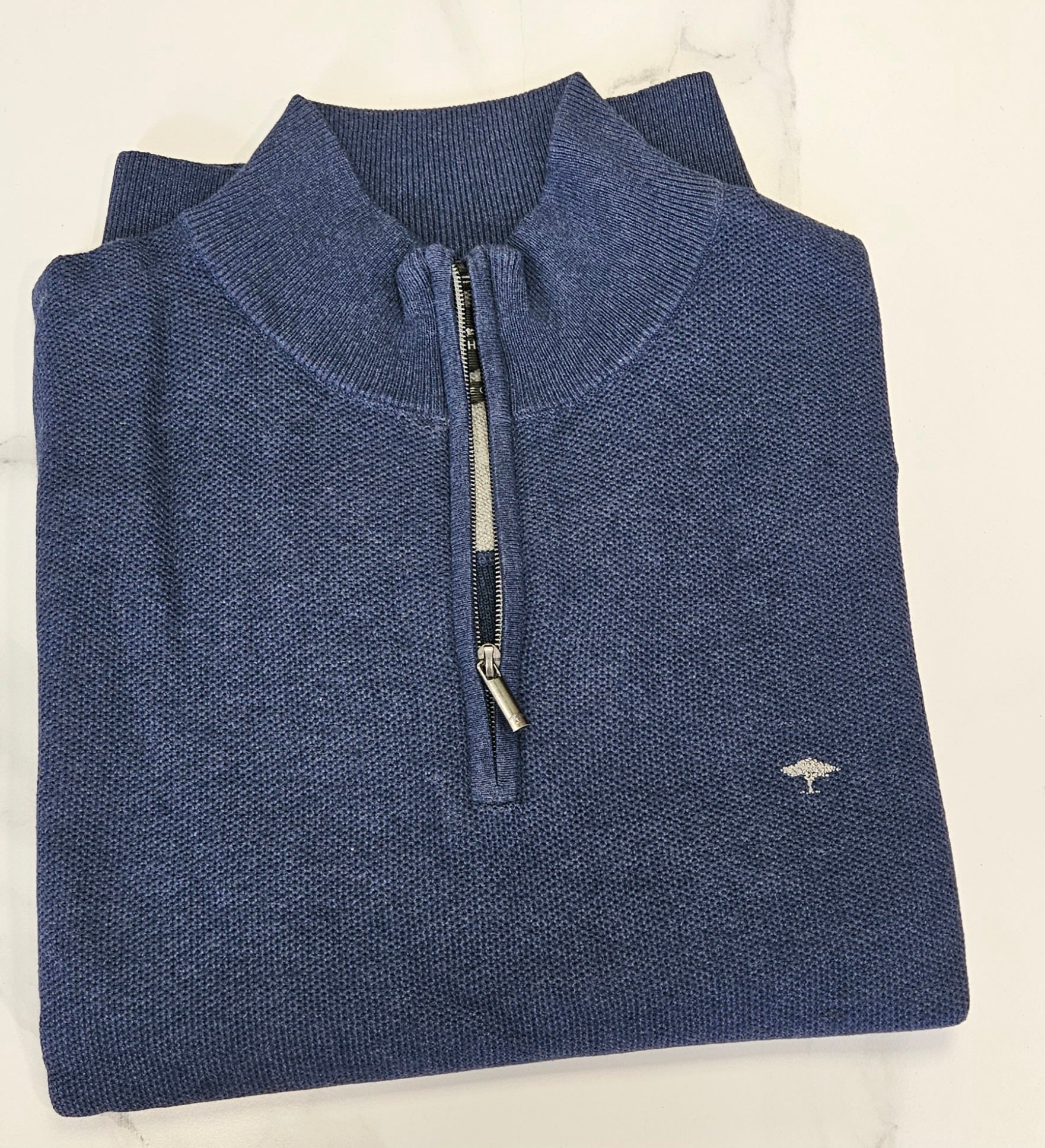 FYNCH HATTON 1/4 ZIP STRUCTURE - NAVY
