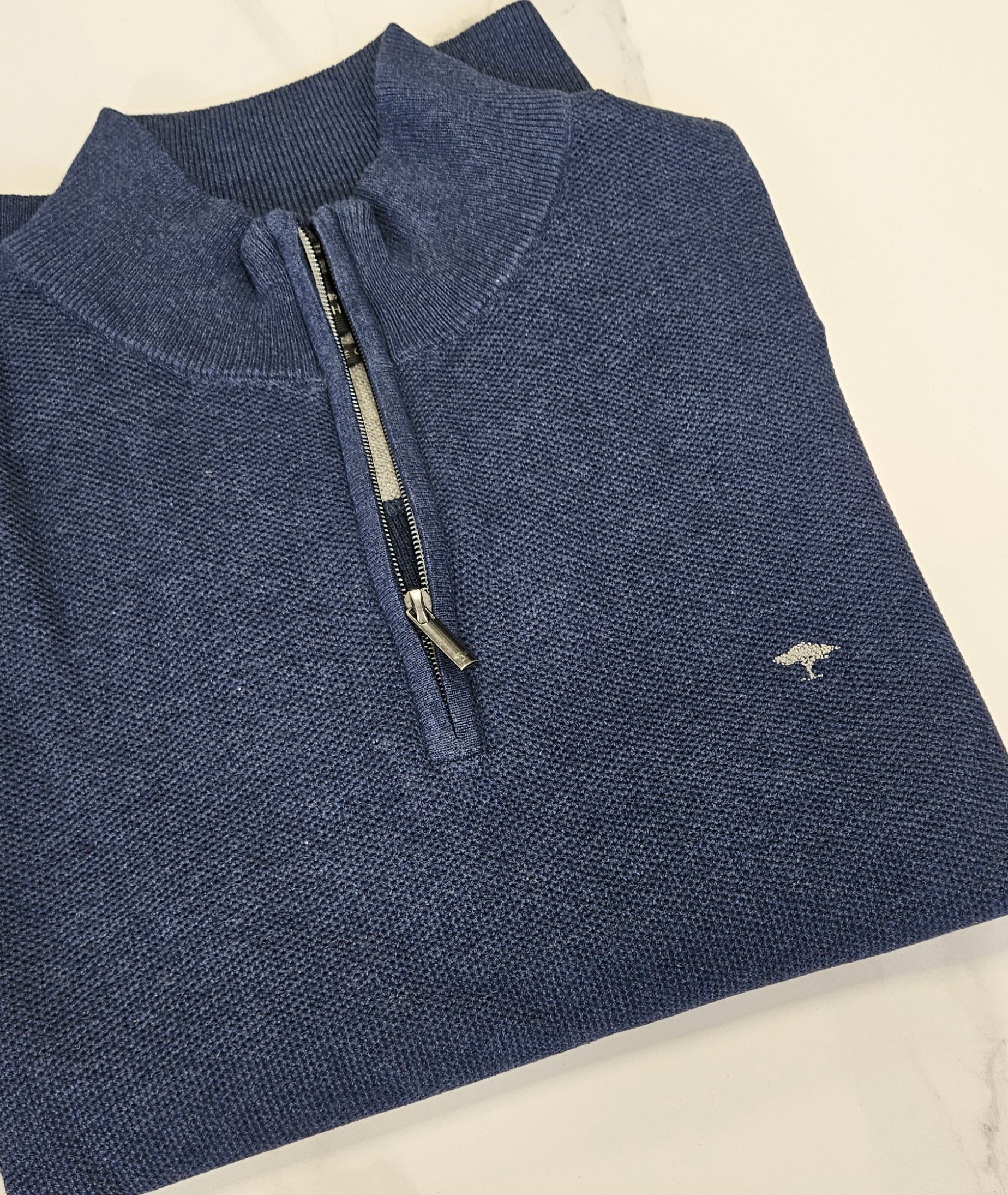 FYNCH HATTON 1/4 ZIP STRUCTURE - NAVY