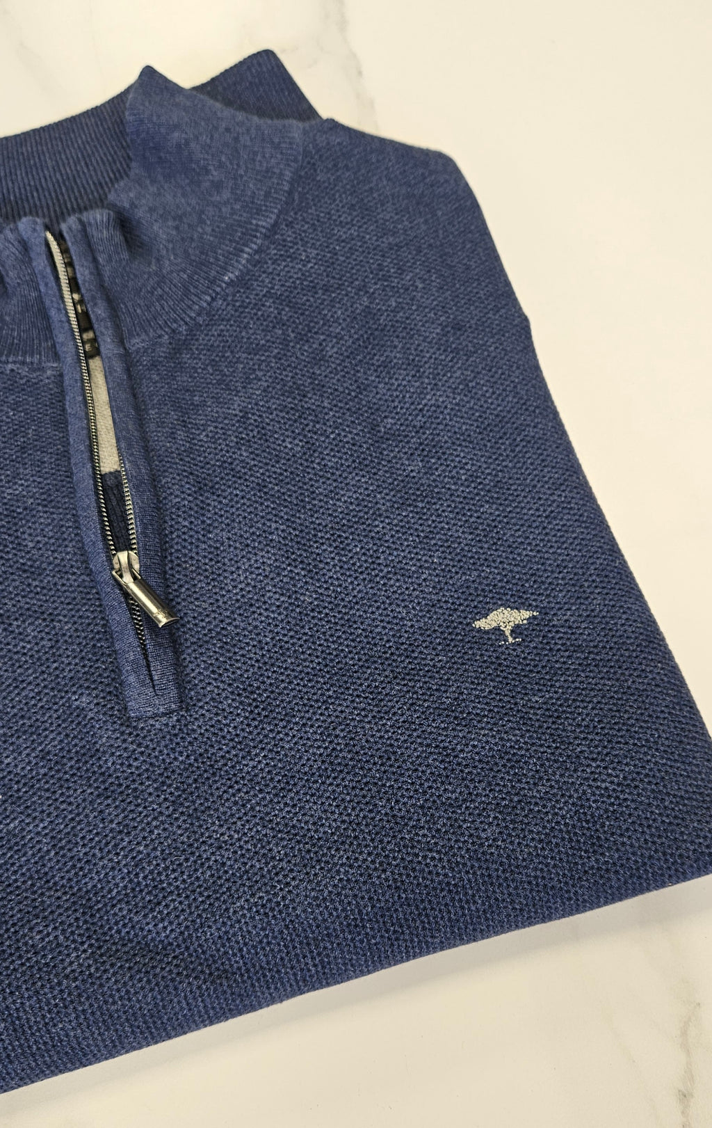 FYNCH HATTON 1/4 ZIP STRUCTURE - NAVY