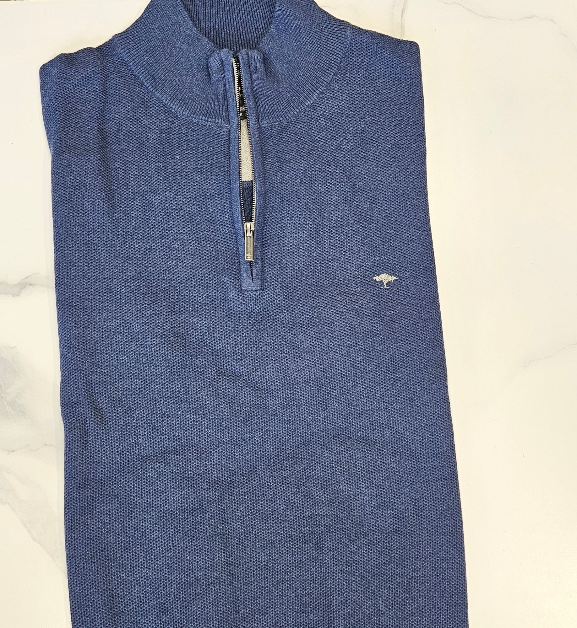 FYNCH HATTON 1/4 ZIP STRUCTURE - NAVY