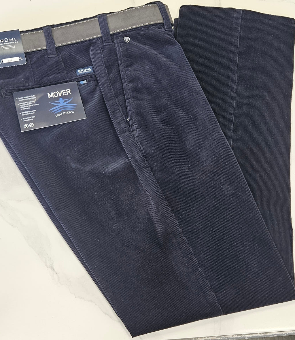 BRUHL CORD CHINO TROUSER (0585-130410-092)- NAVY