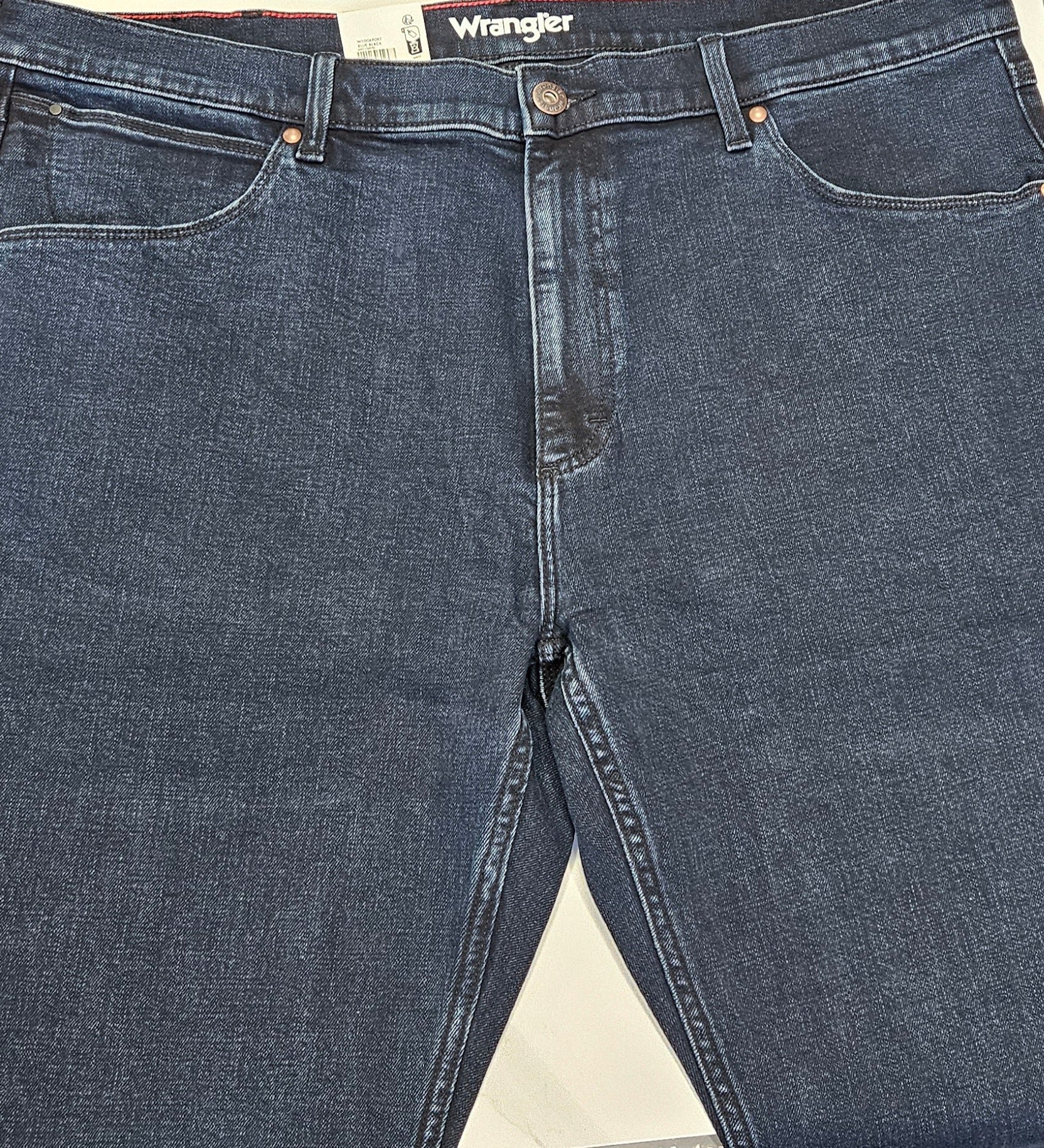 WRANGLER BLUE BLACK REGULAR STRAIGHT DENIMS - PLUS SIZE
