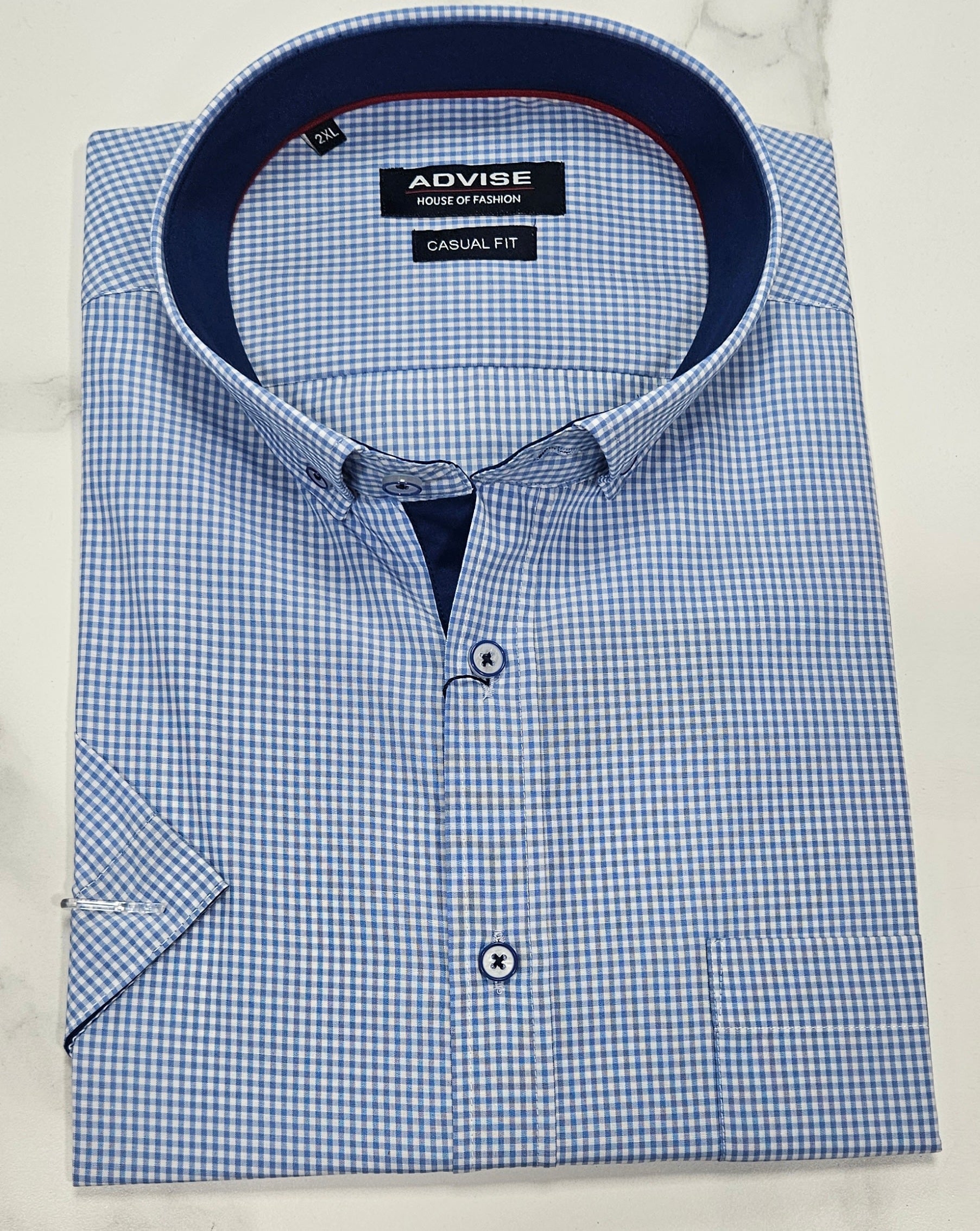 ADVISE S/S SHIRT PLUS SIZE  - BLUE