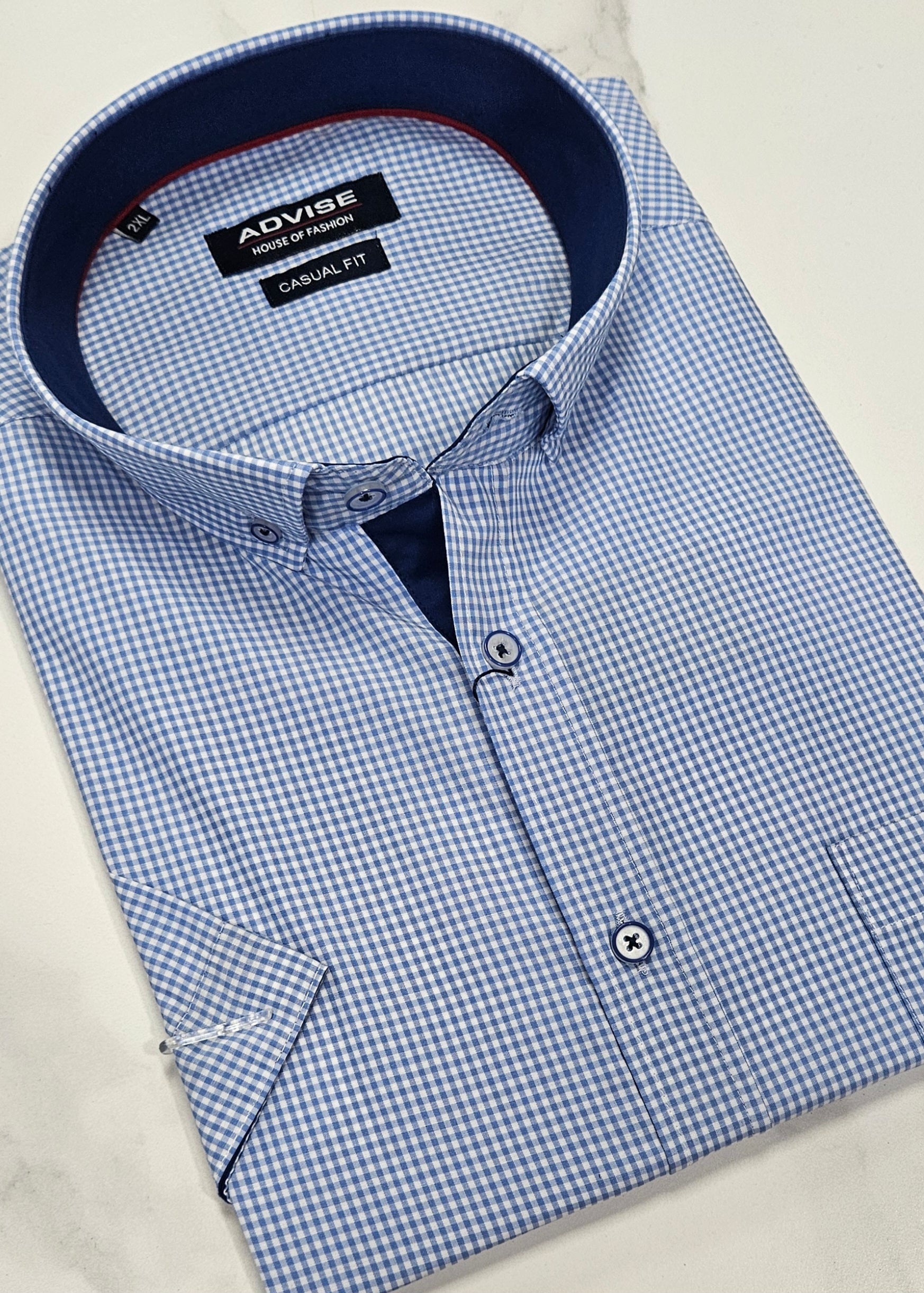 ADVISE S/S SHIRT PLUS SIZE  - BLUE