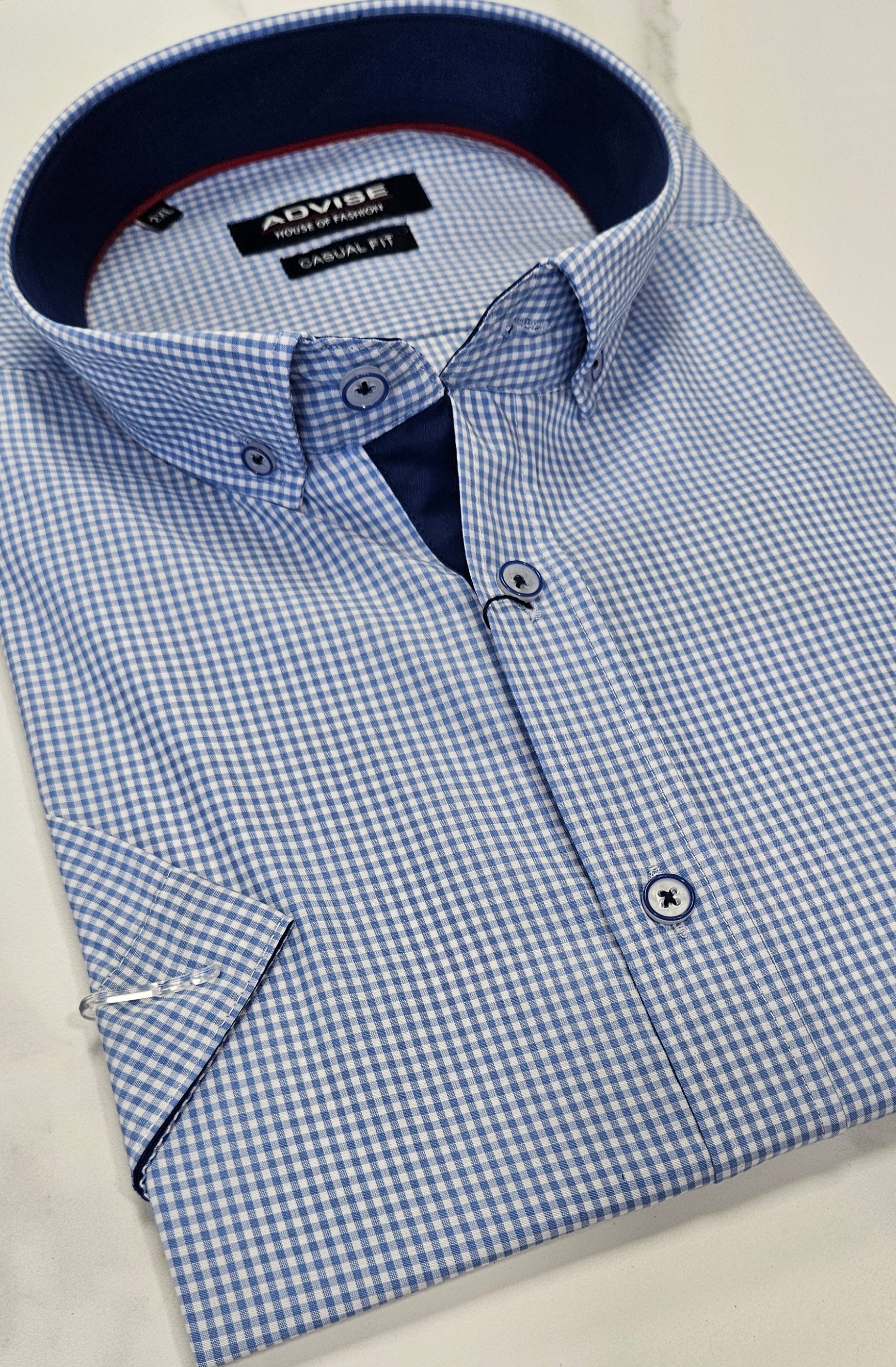 ADVISE S/S SHIRT PLUS SIZE  - BLUE