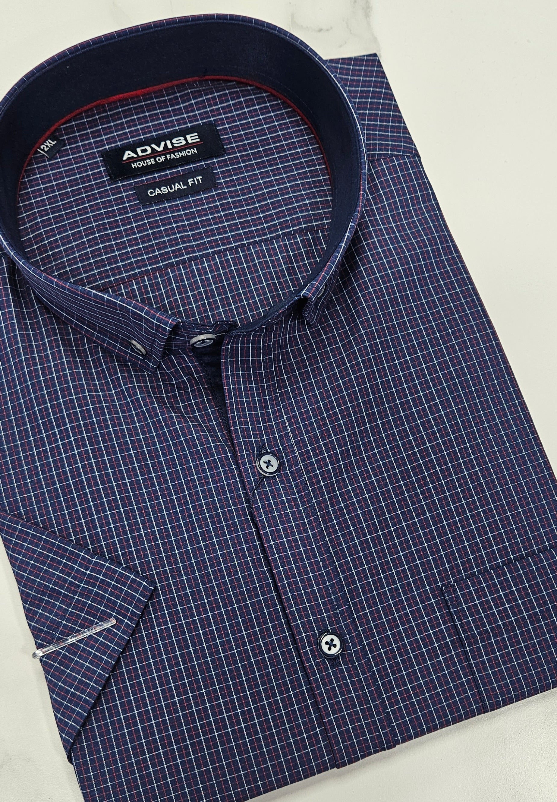 ADVISE S/S SHIRT PLUS SIZE  - NAVY