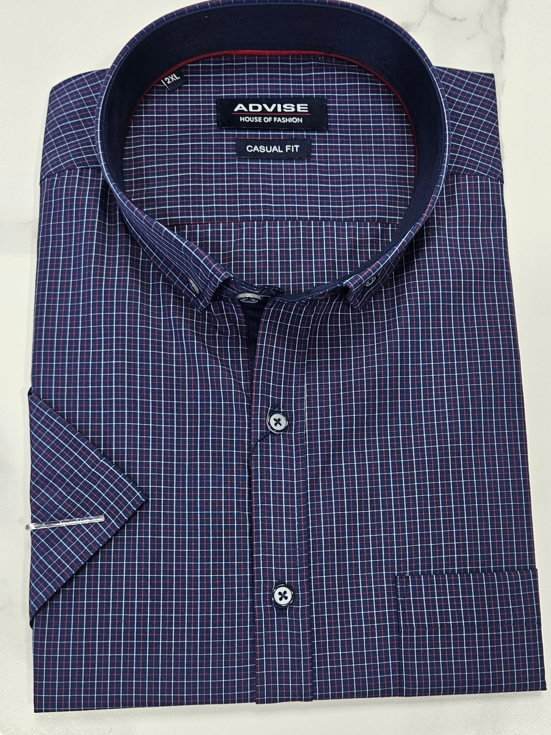 ADVISE S/S SHIRT PLUS SIZE  - NAVY