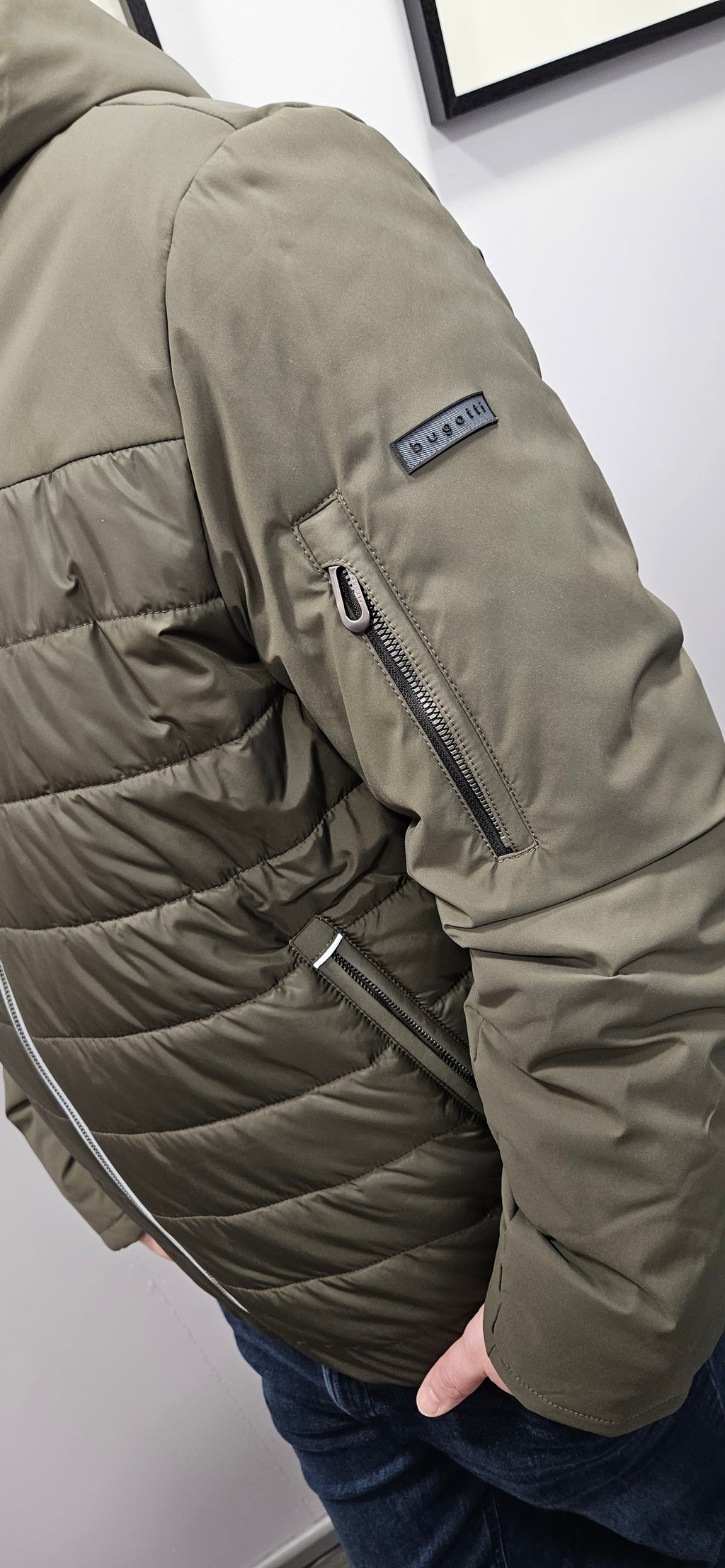 BUGATTI QUILTED JACKET - OLIVE
