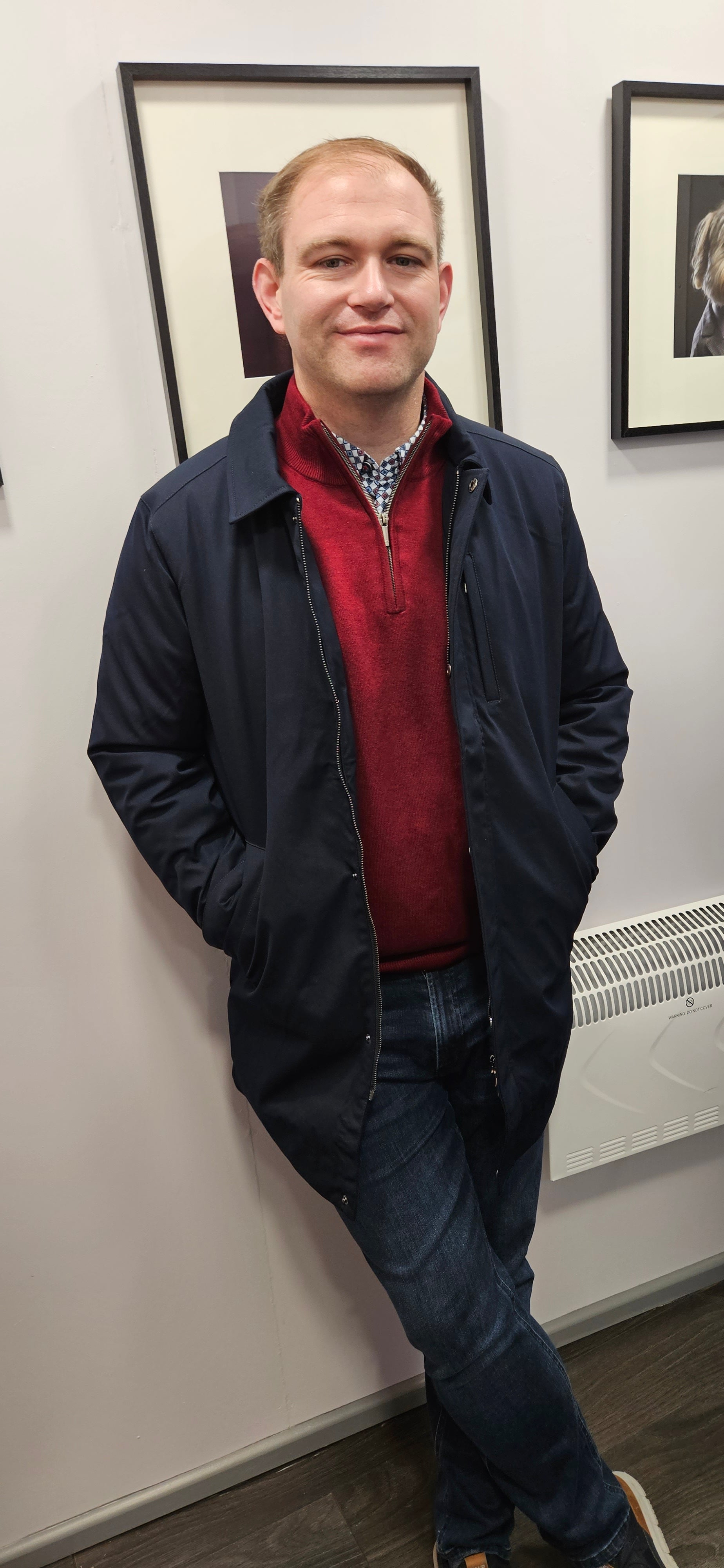 FYNCH HATTON TWILL LONG JACKET - NAVY