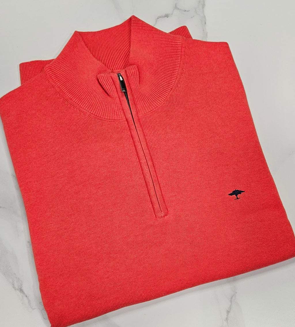 FYNCH HATTON 1/4 ZIP KNITWEAR (1513215/363) - RED