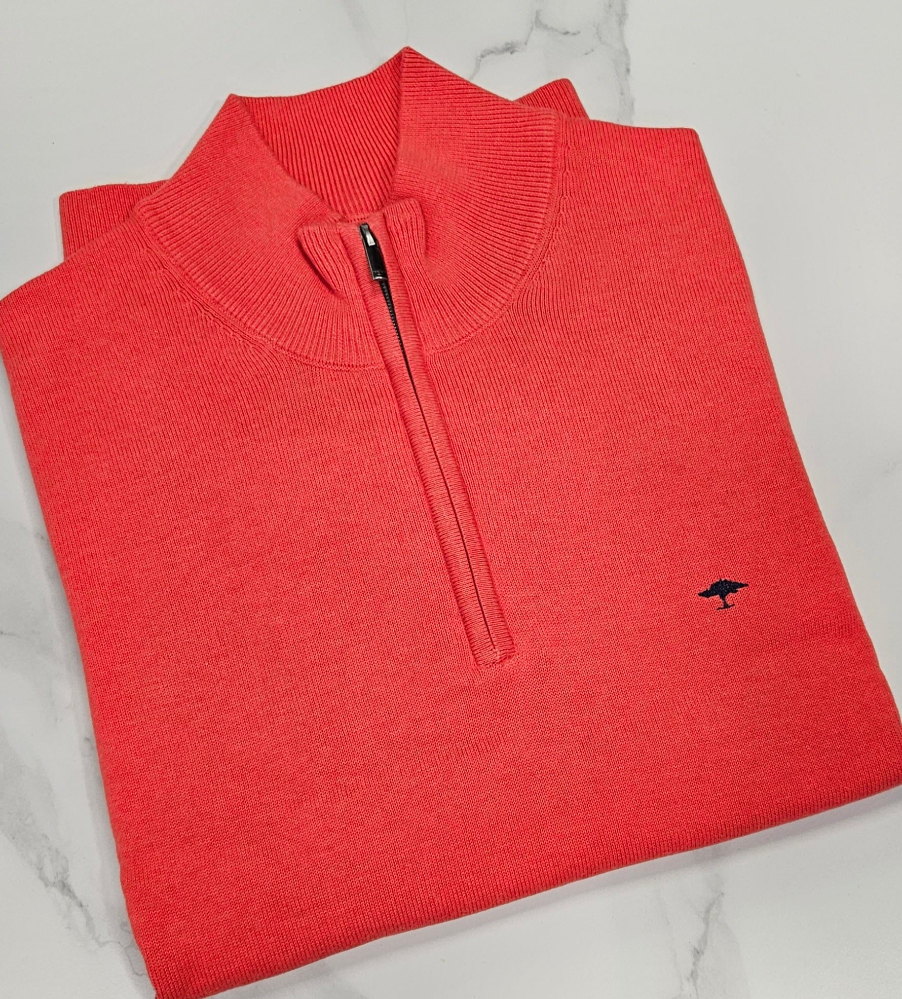 FYNCH HATTON 1/4 ZIP KNITWEAR (1513215/363) - RED