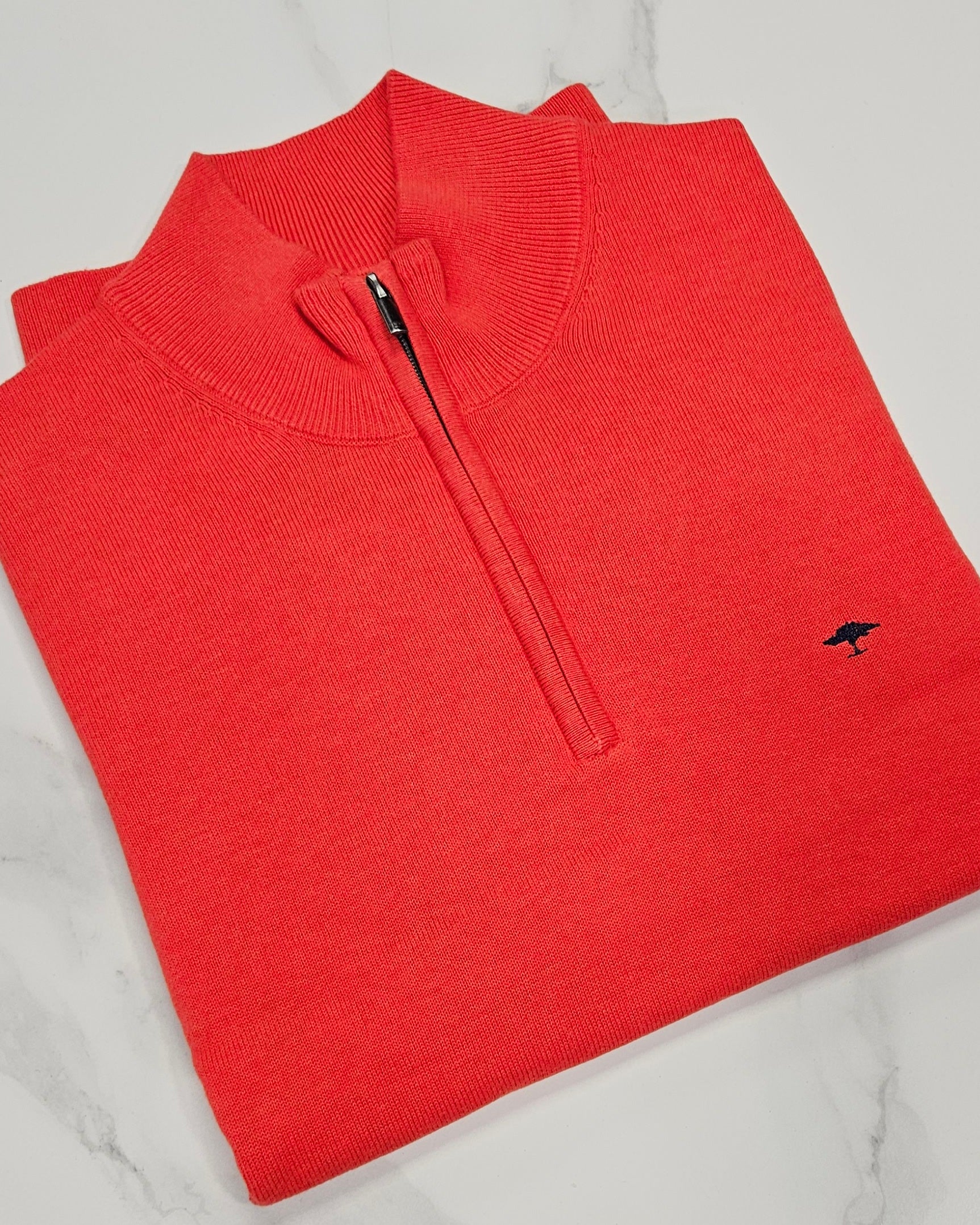 FYNCH HATTON 1/4 ZIP KNITWEAR (1513215/363) - RED